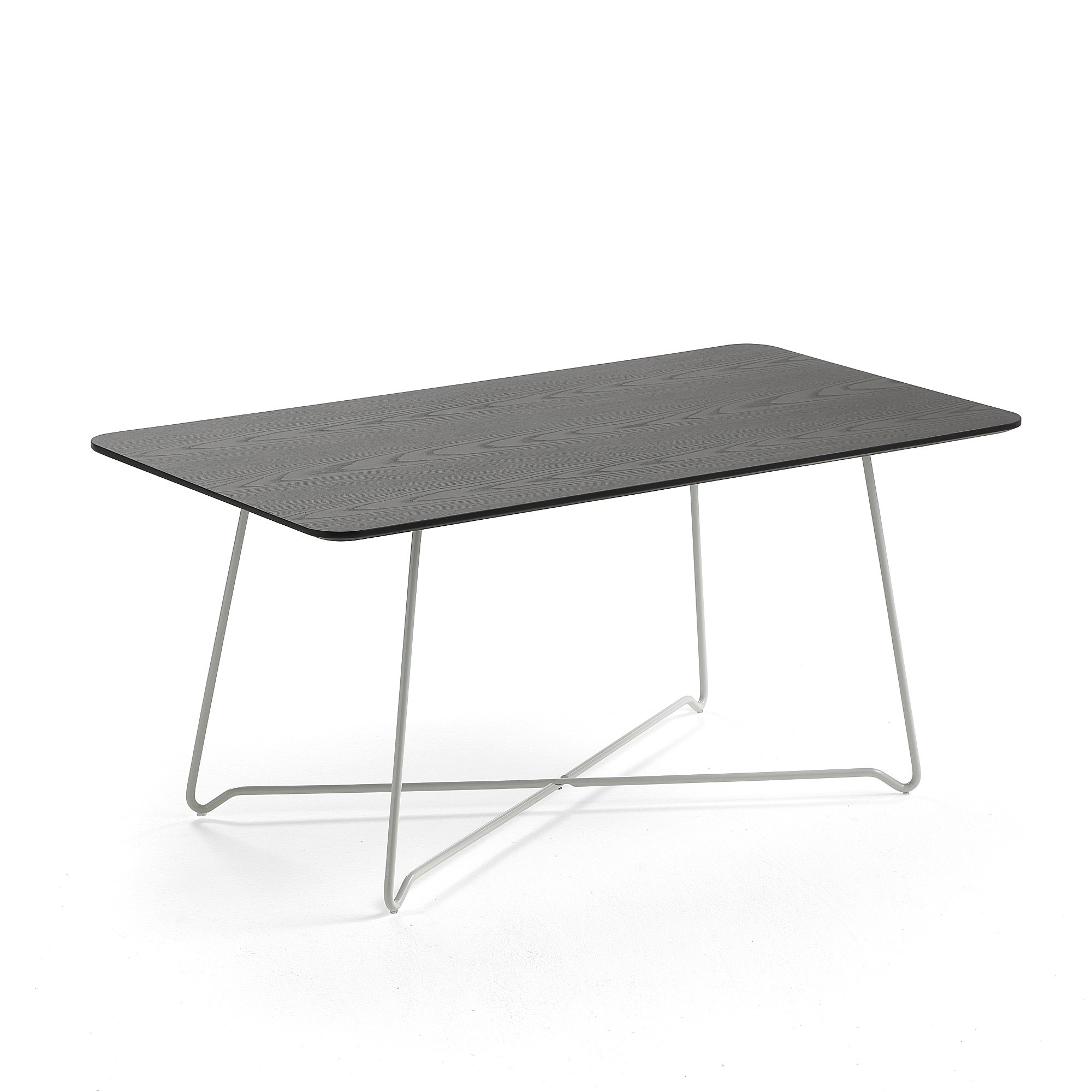 Konferenční stolek IRIS, 1100x600 mm, bílá, černý dub