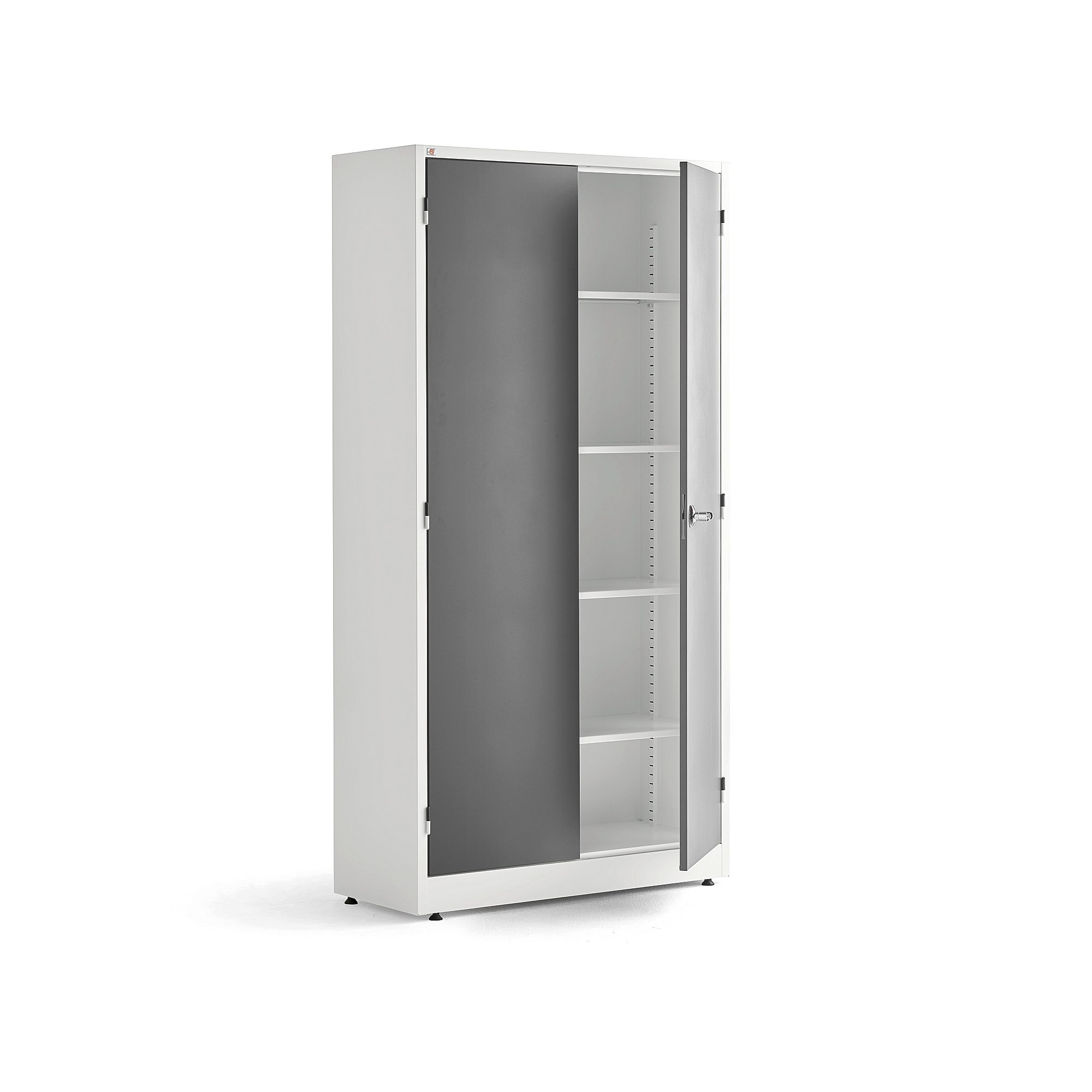 Levně Kovová skříň STYLE, 1900x1000x400 mm, bílá, tmavě šedé dveře