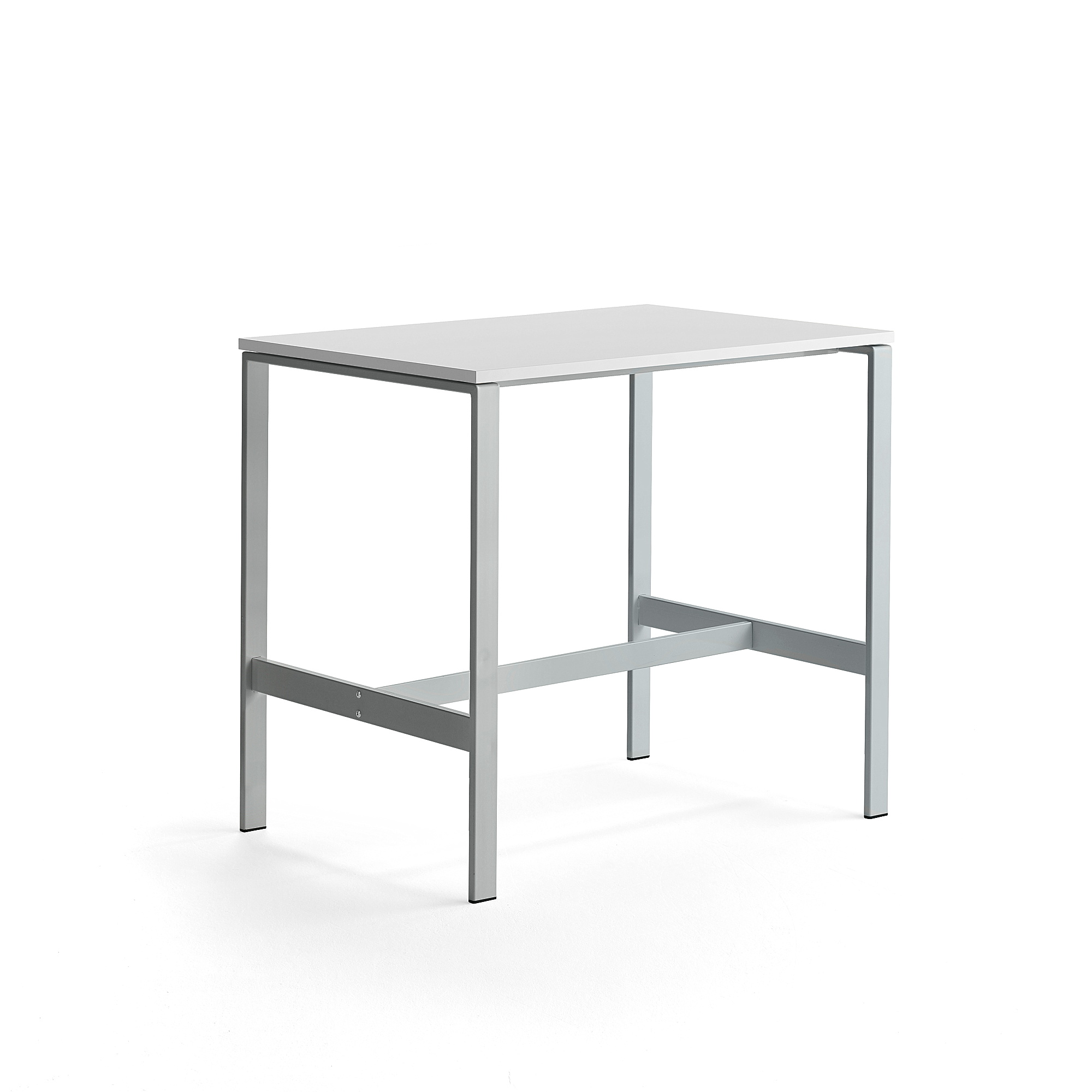 Stůl VARIOUS, 1200x800 mm, výška 1050 mm, stříbrné nohy, bílá