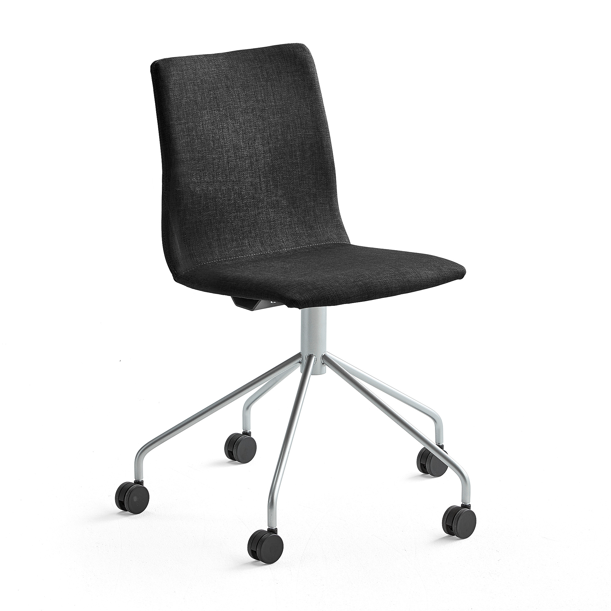 Konferenční židle OTTAWA, s kolečky, černá, šedý rám