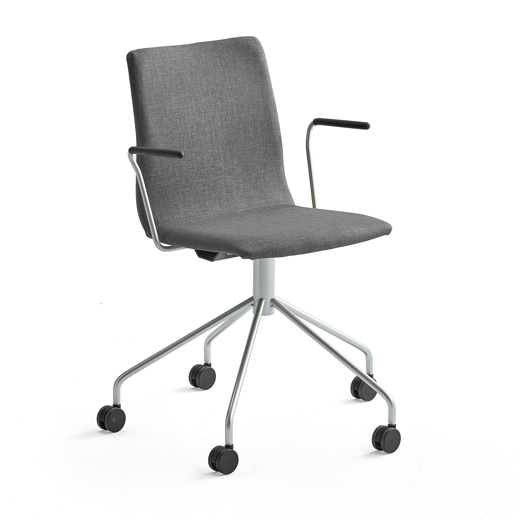 Levně Konferenční židle OTTAWA, s kolečky a područkami, šedá, šedý rám