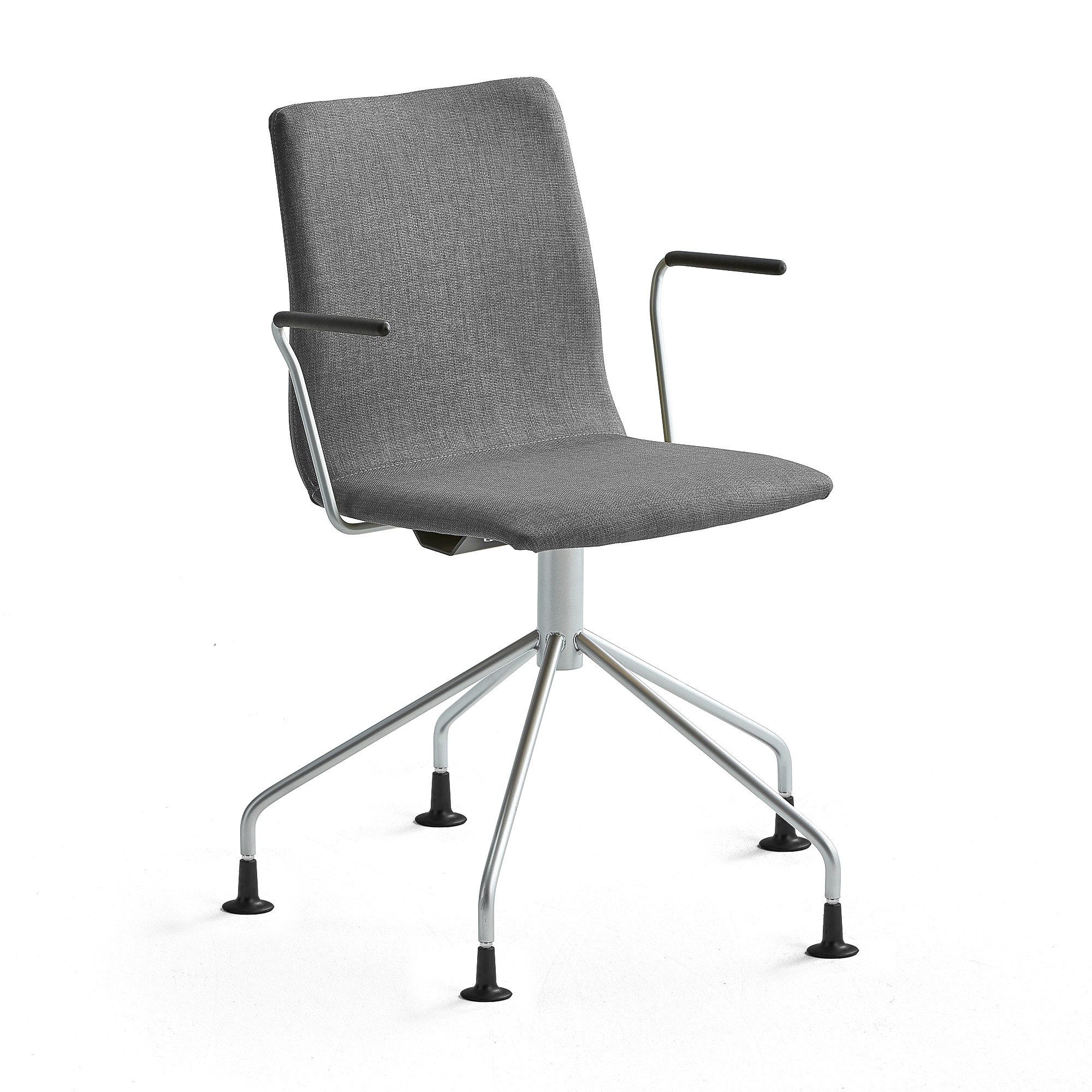 E-shop Konferenčná stolička OTTAWA, s opierkami rúk, pavúčia podnož, šedá