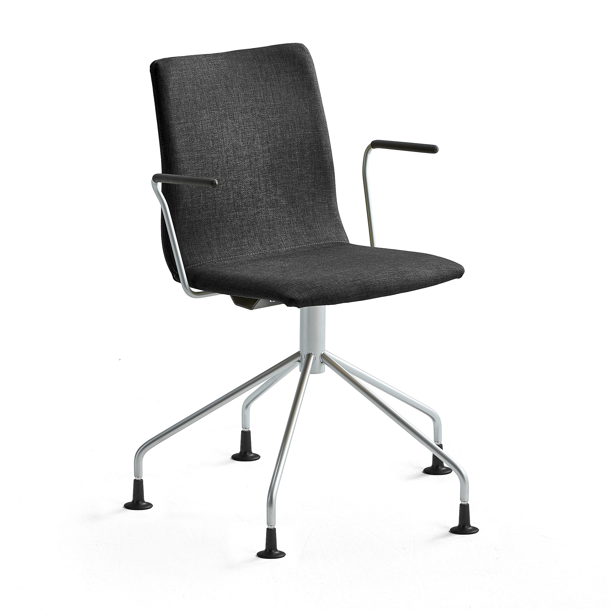E-shop Konferenčná stolička OTTAWA, s opierkami rúk, pavúčia podnož, čierna, šedá