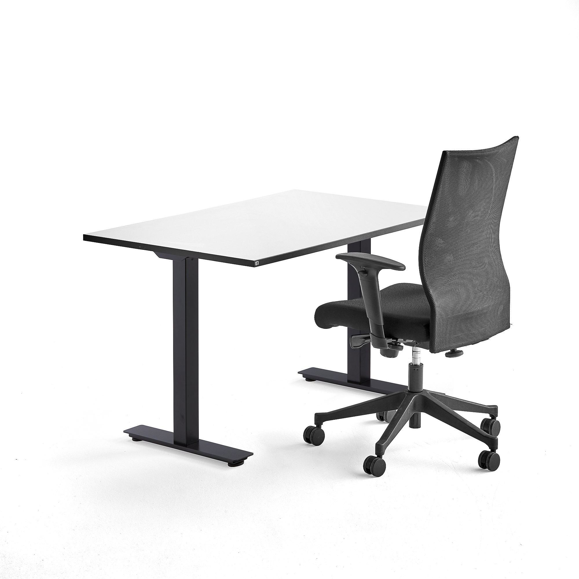 Kancelářská sestava NOMAD + MILTON, výškově nastavitelný stůl + kancelářská židle