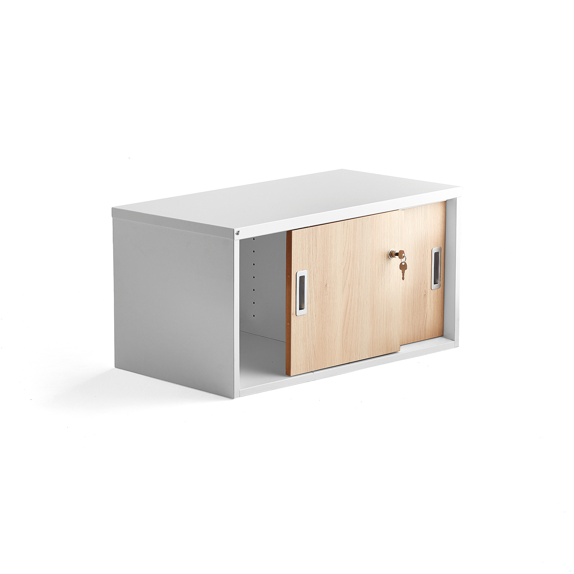 Kancelárska skriňa s posuvnými dverami MODULUS, 400x800 mm, biela, dub