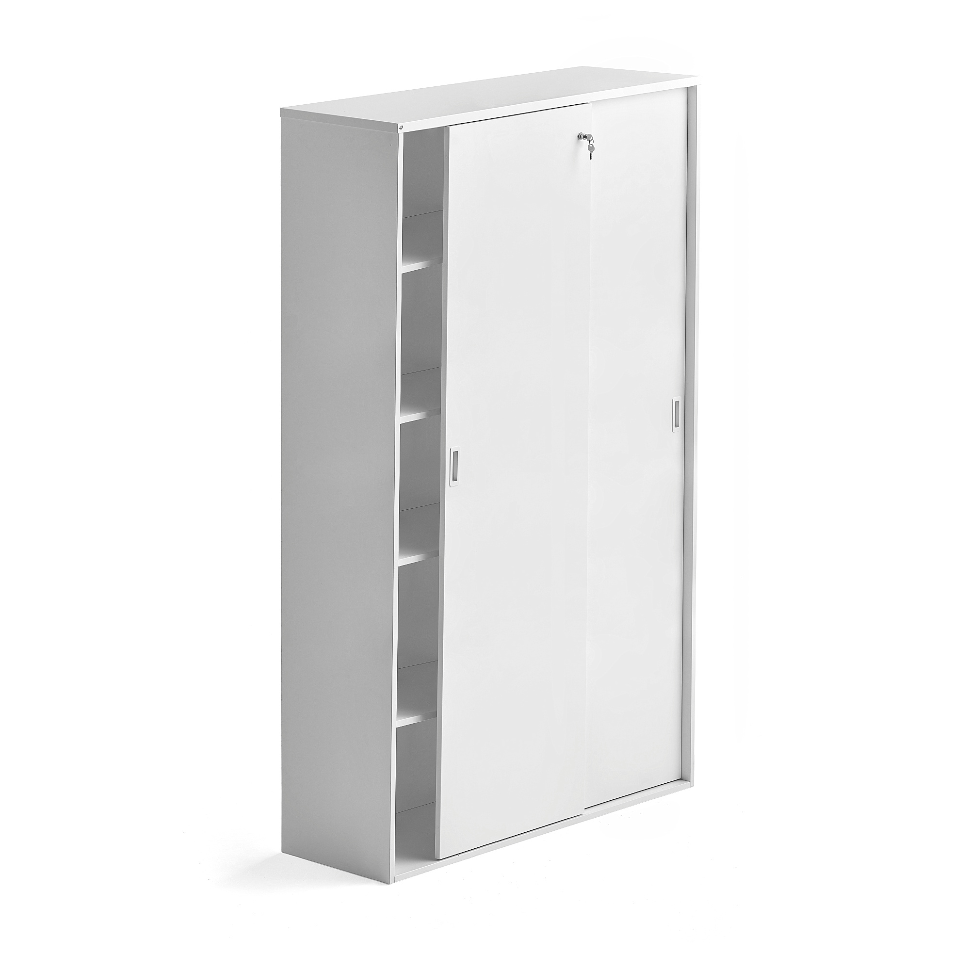 Kancelárska skriňa s posuvnými dverami MODULUS XL, 2000x1200 mm, biela