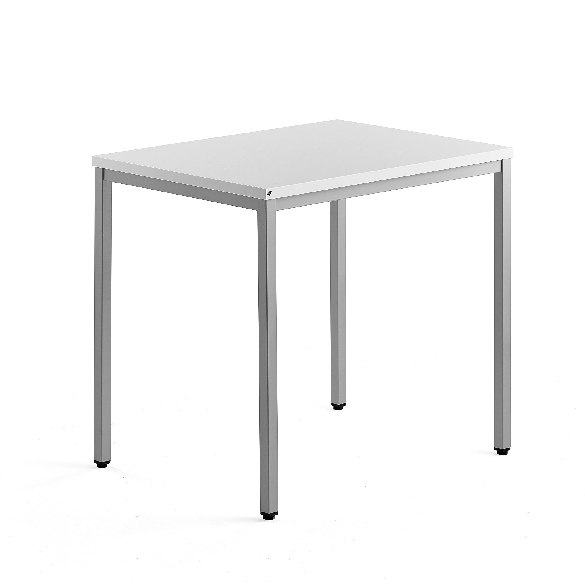 Přídavný stůl QBUS, 4 nohy, 800x600 mm, stříbrný rám, bílá