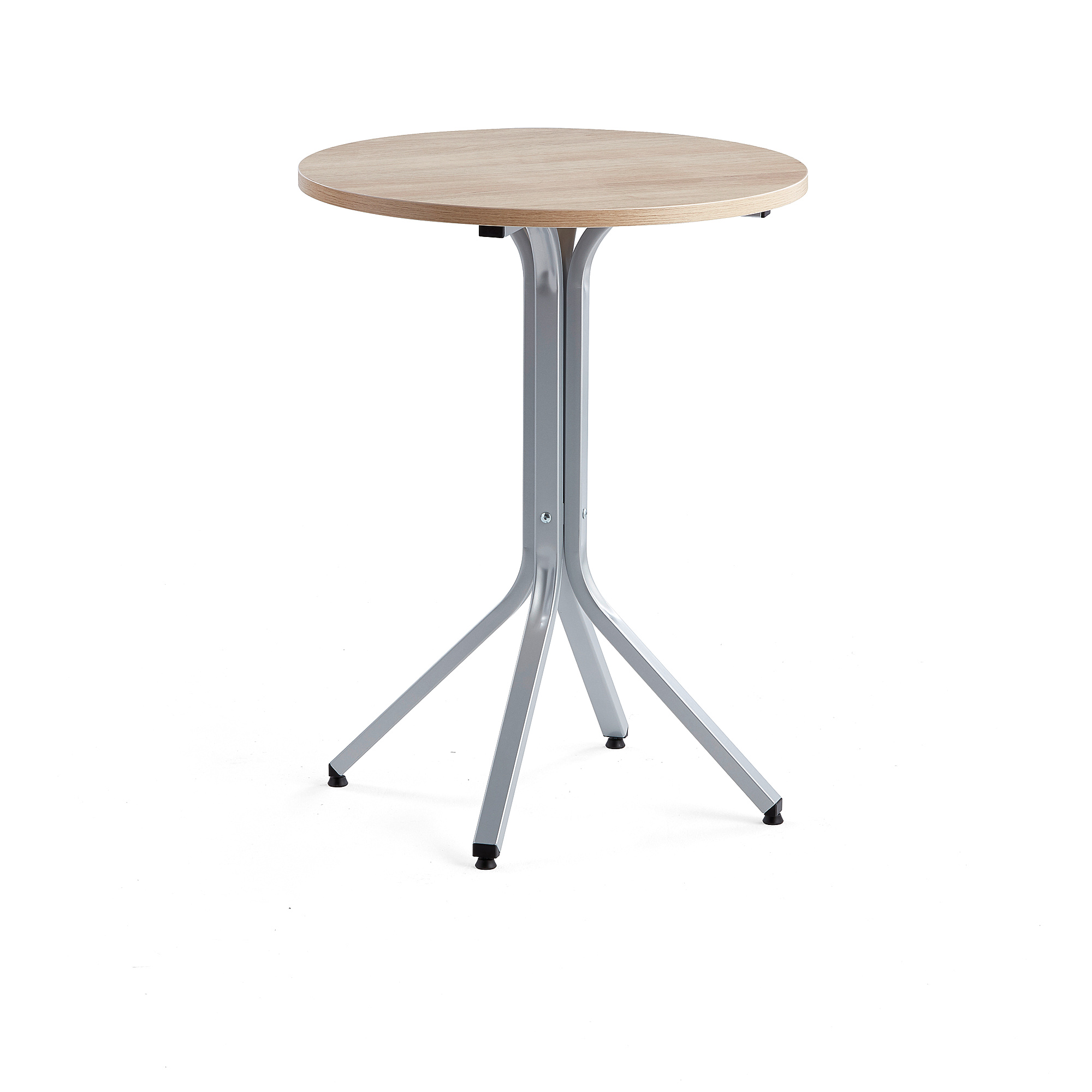 Levně Stůl VARIOUS, Ø700 mm, výška 900 mm, stříbrná, dub
