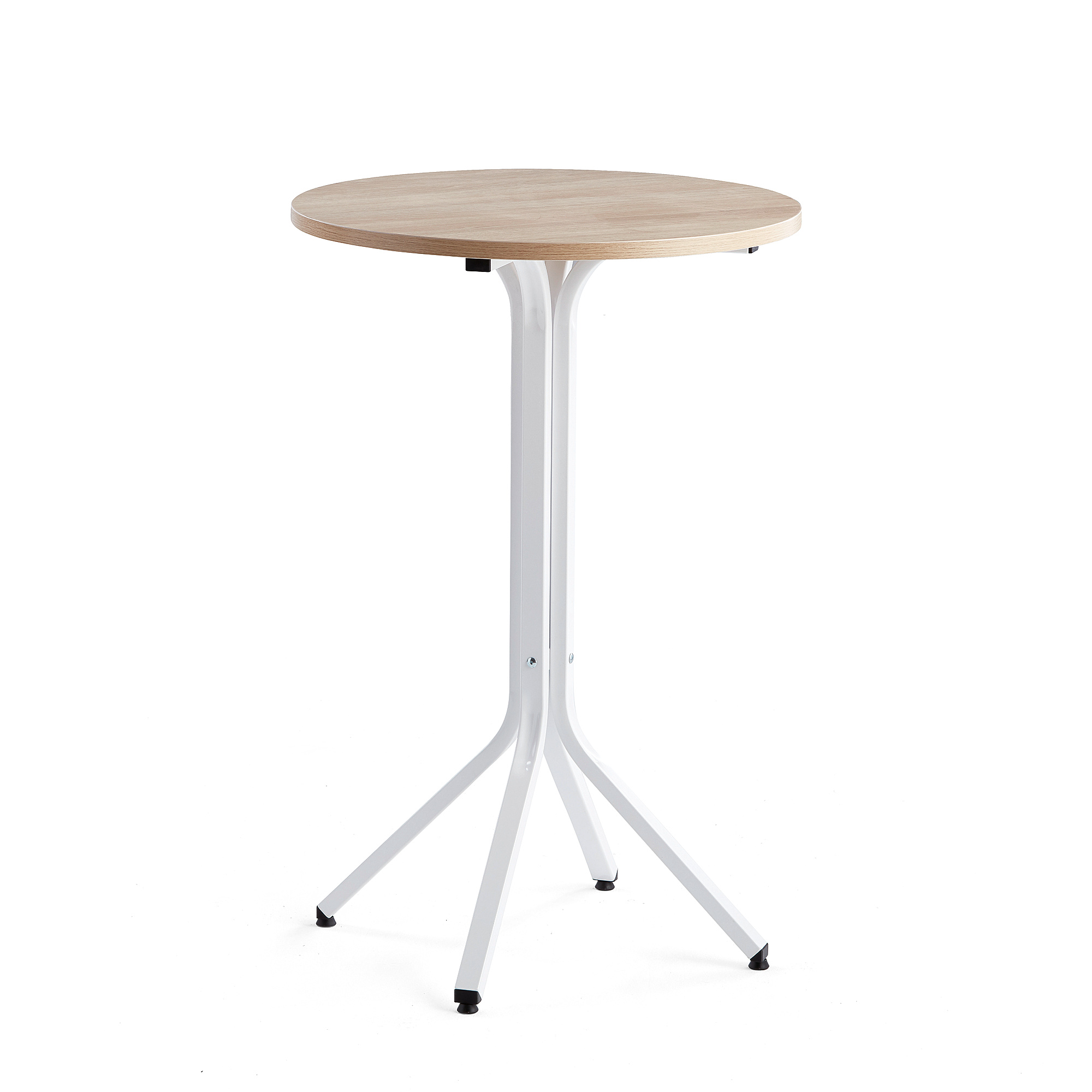 Levně Stůl VARIOUS, Ø700 mm, výška 1050 mm, bílá, dub
