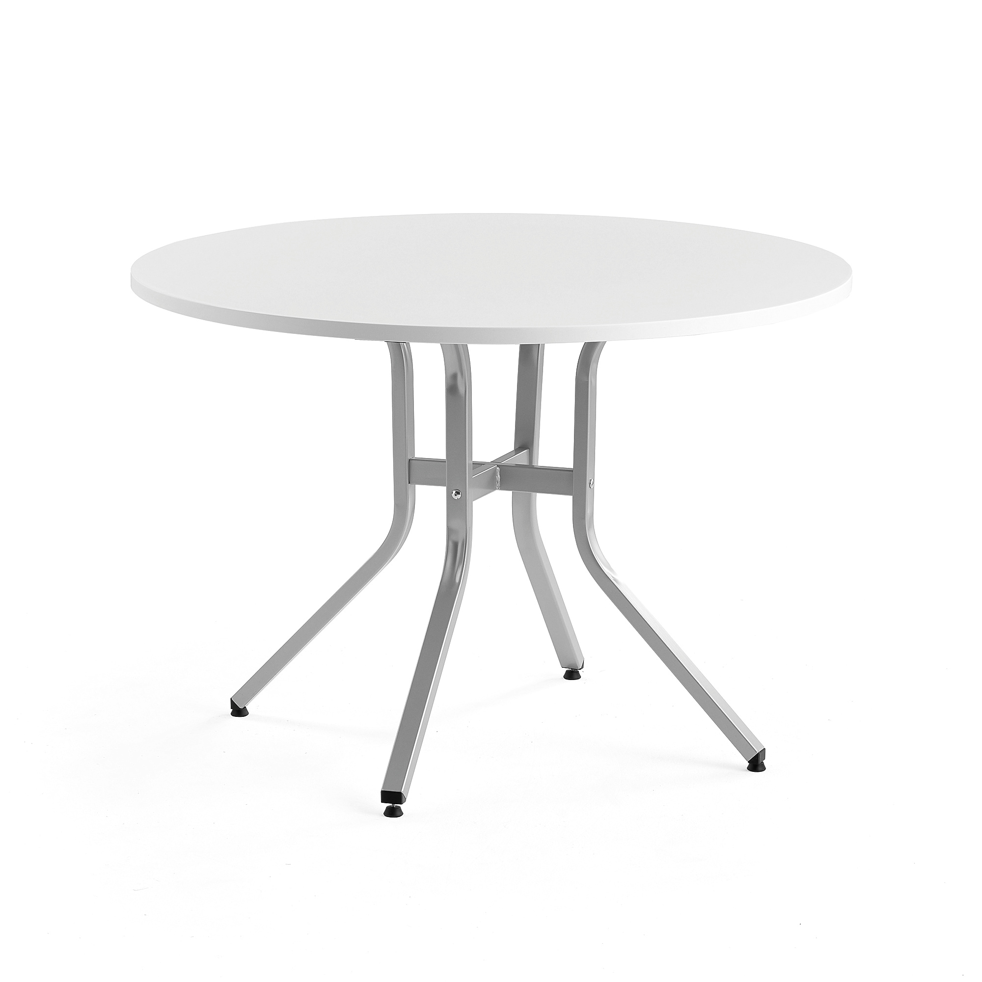 Stôl VARIOUS, Ø1100x740 mm, strieborná, biela
