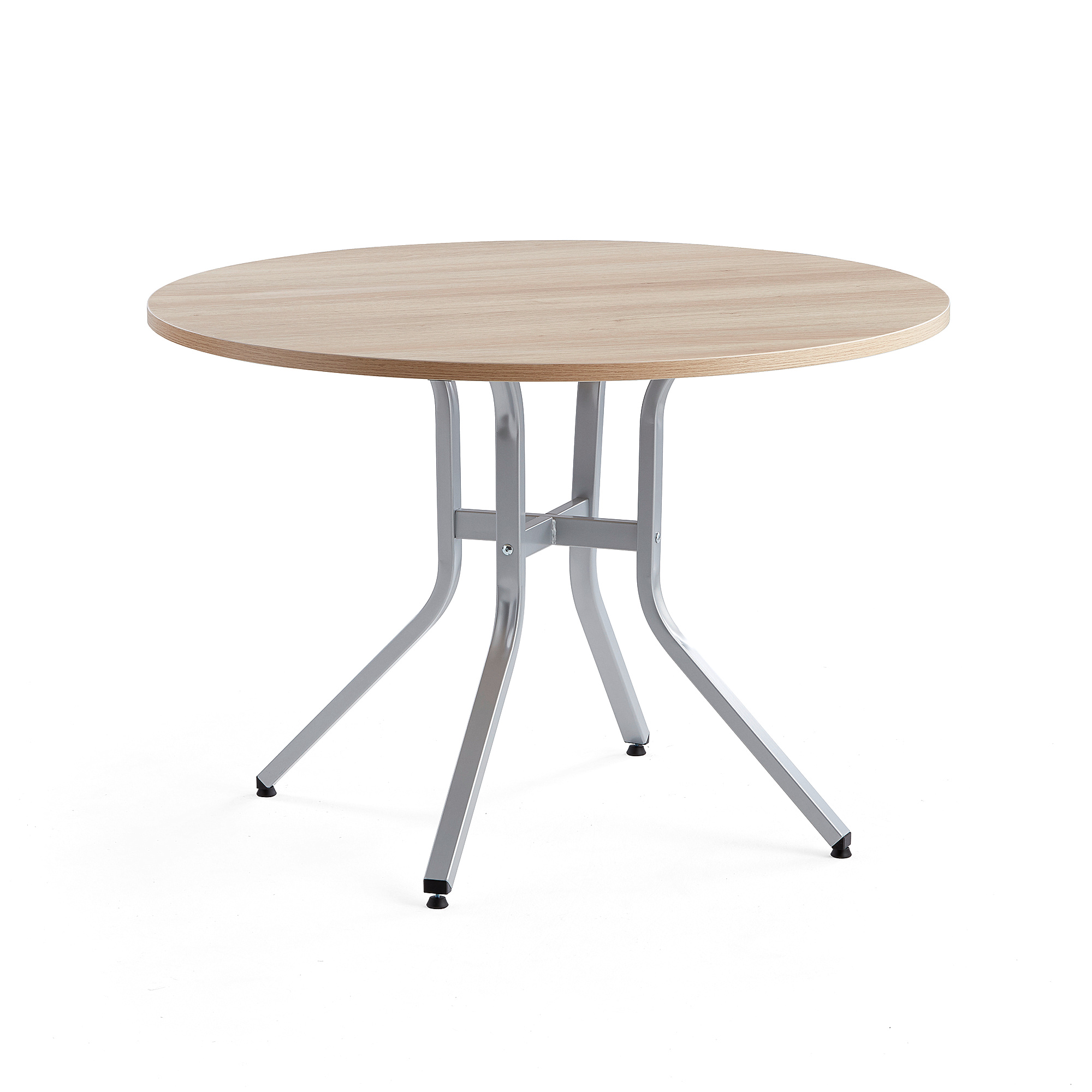 Levně Stůl VARIOUS, Ø1100 mm, výška 740 mm, stříbrná, dub