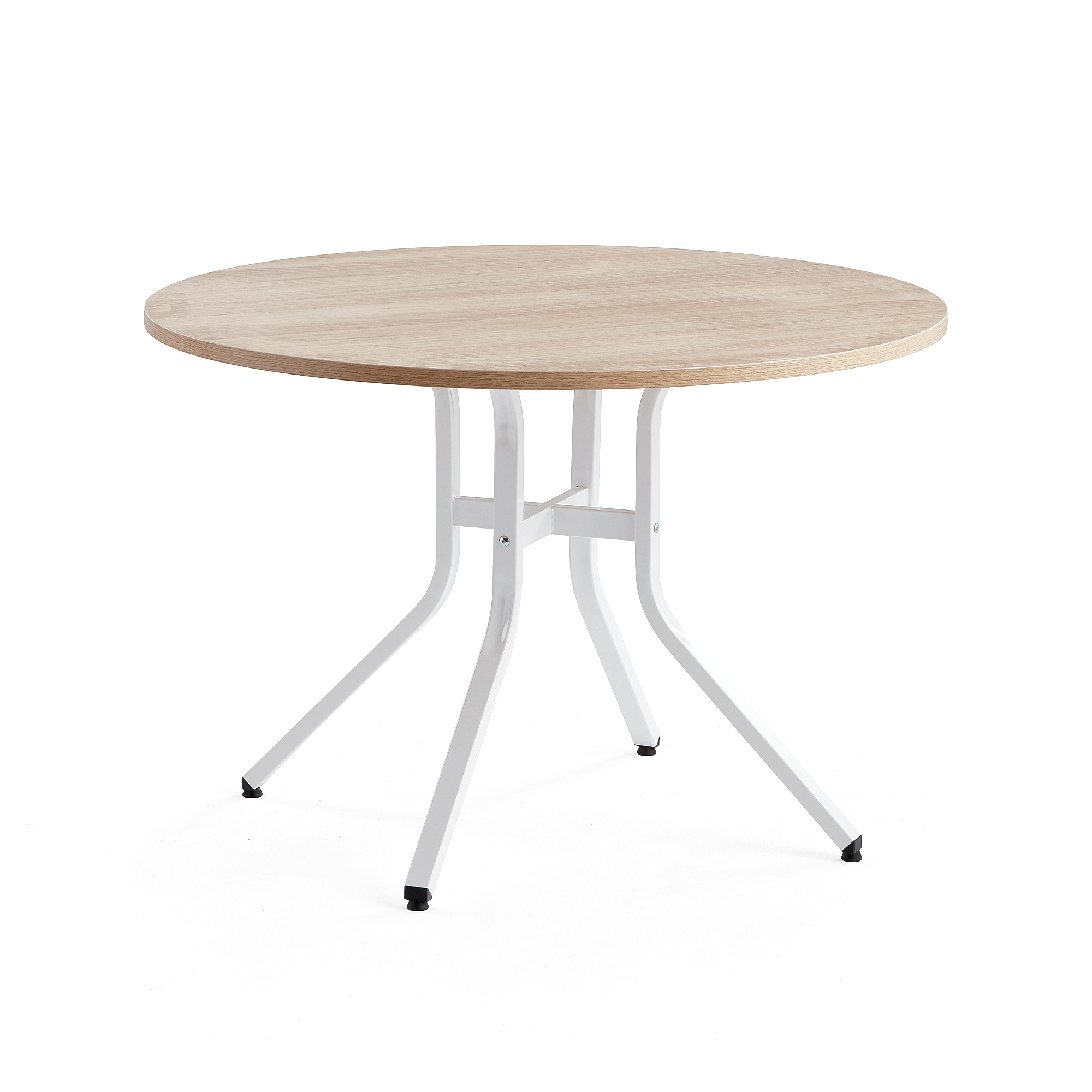 Stůl VARIOUS, Ø1100 mm, výška 740 mm, bílá, dub