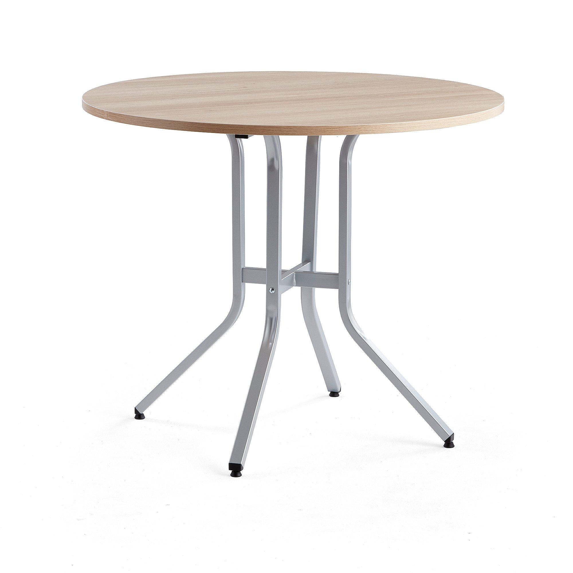 Levně Stůl VARIOUS, Ø1100 mm, výška 900 mm, stříbrná, dub