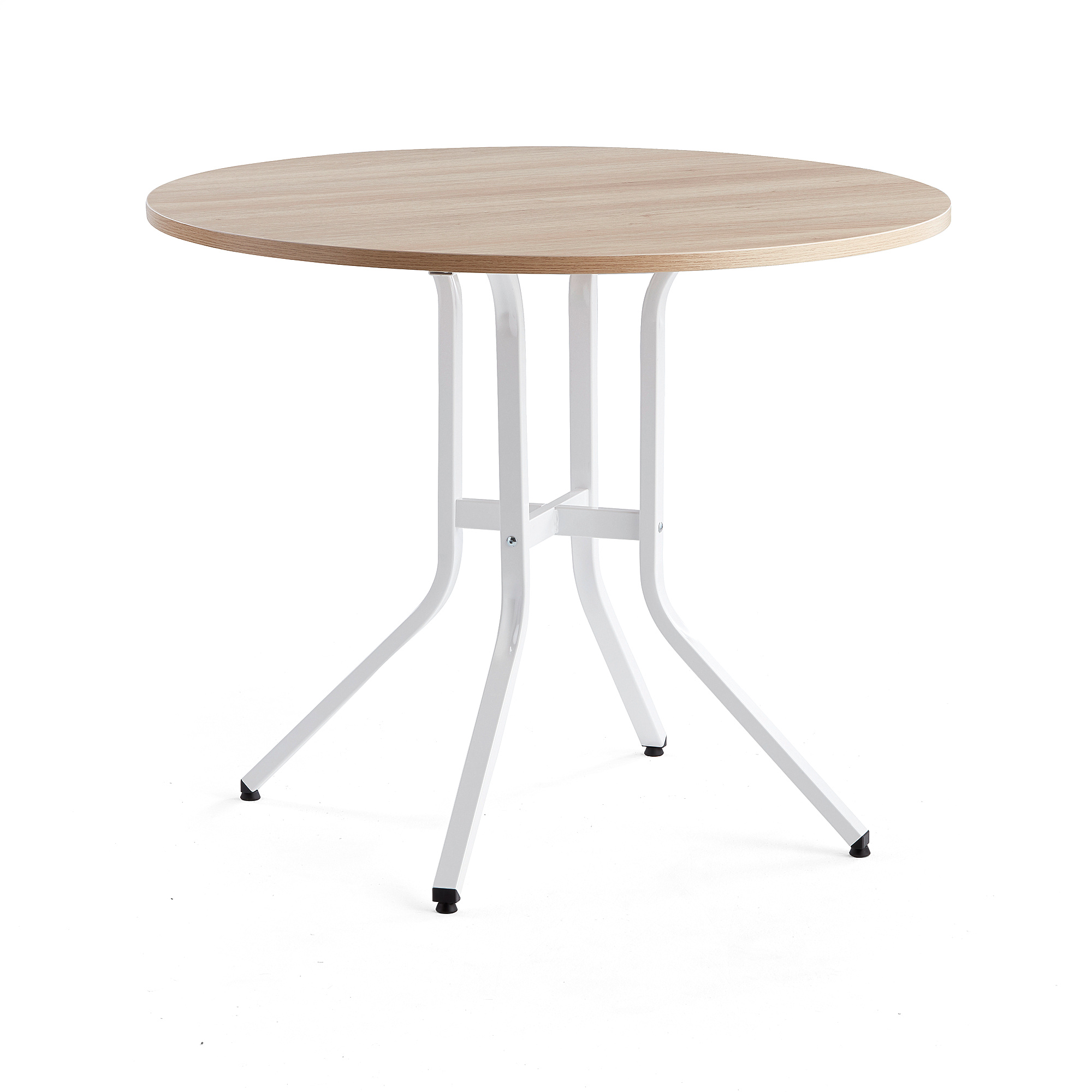 Stôl VARIOUS, Ø1100x900 mm, biela, dub