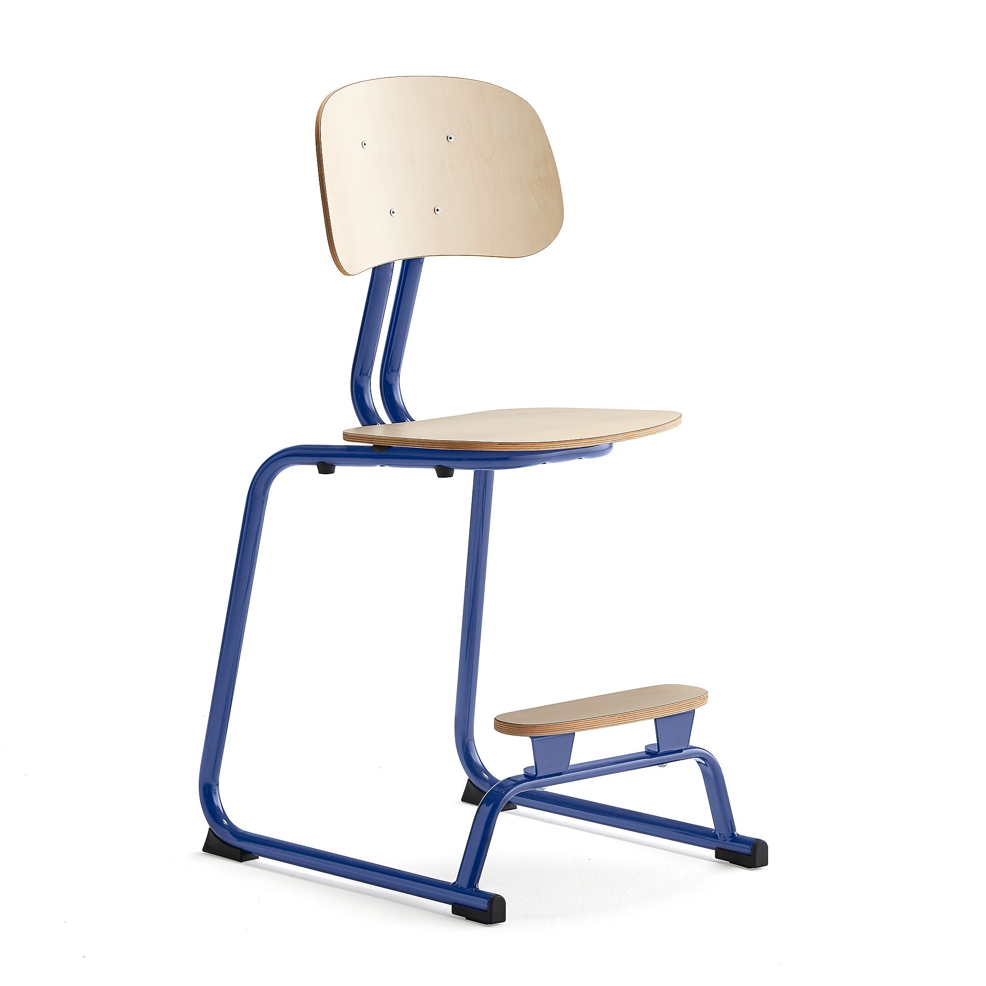 Školní židle YNGVE, ližinová podnož, výška 520 mm, tmavě modrá/bříza