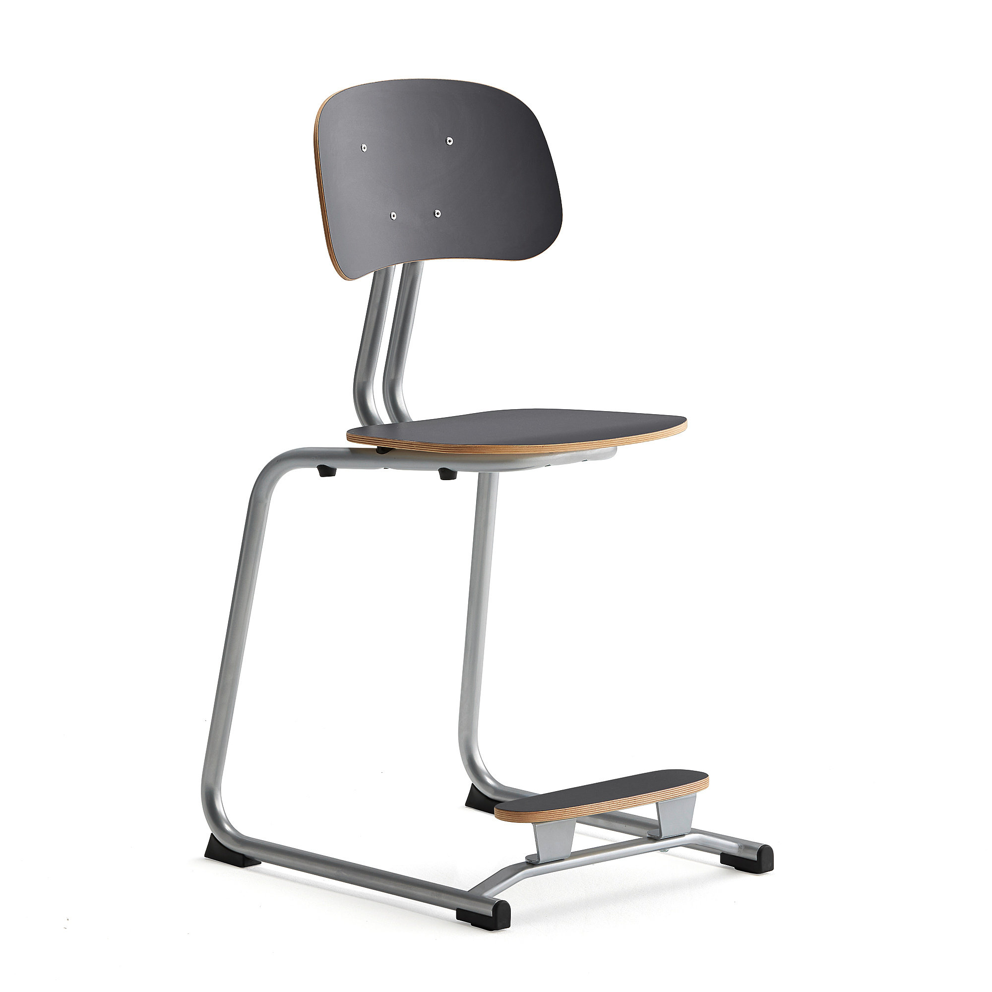 Školní židle YNGVE, ližinová podnož, výška 500 mm, stříbrná/antracitově šedá