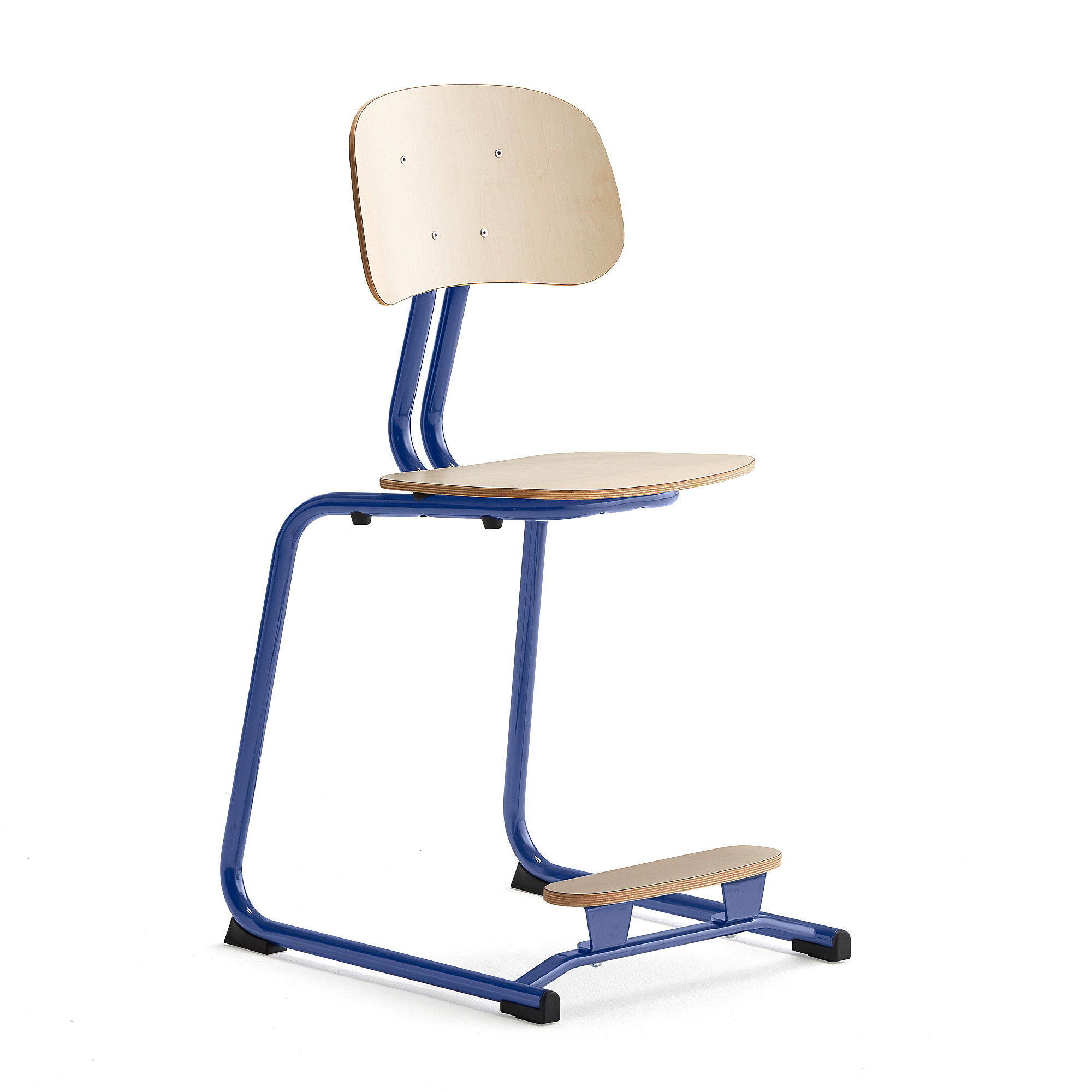 Školní židle YNGVE, ližinová podnož, výška 500 mm, tmavě modrá/bříza