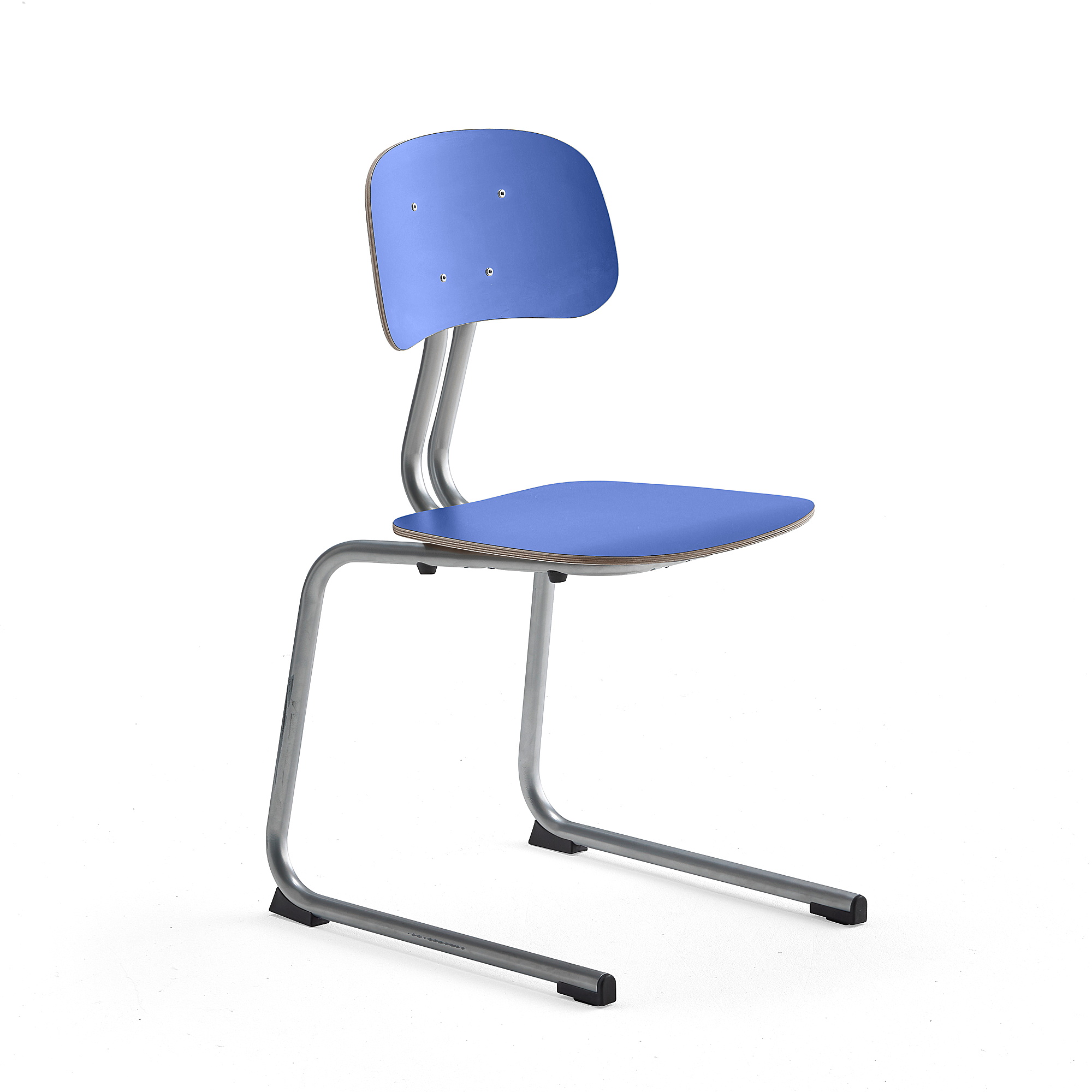 Levně Školní židle YNGVE, ližinová podnož, výška 460 mm, stříbrná/modrá