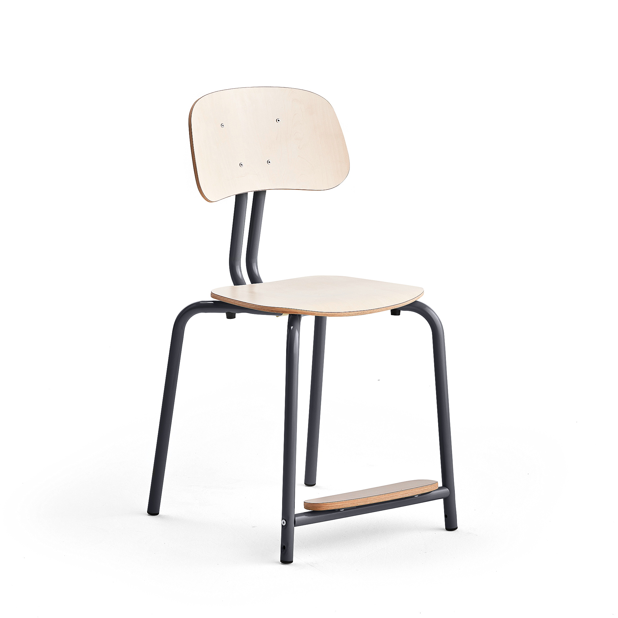 Školní židle YNGVE, 4 nohy, výška 500 mm, antracitově šedá/bříza