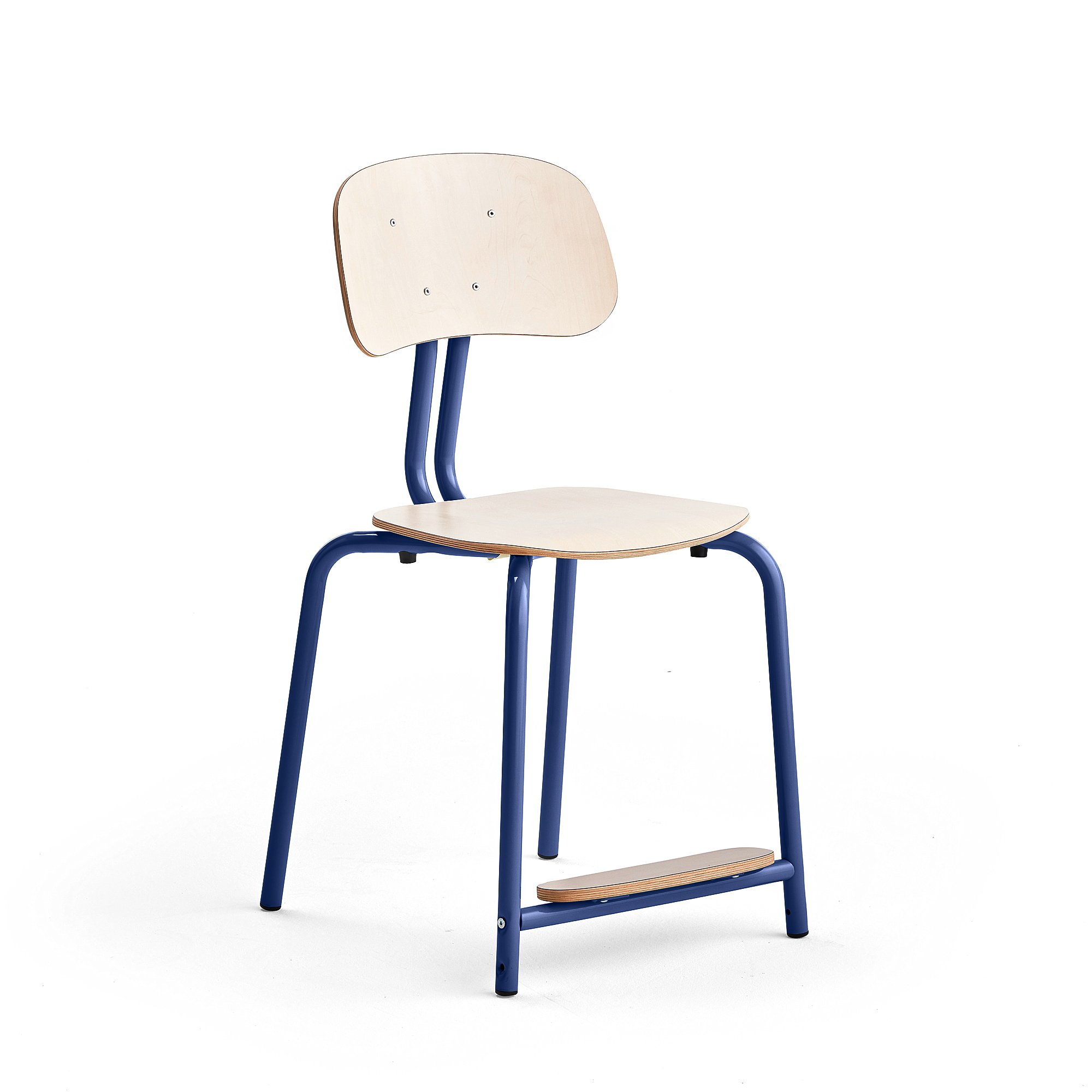 Školní židle YNGVE, 4 nohy, výška 500 mm, tmavě modrá/bříza