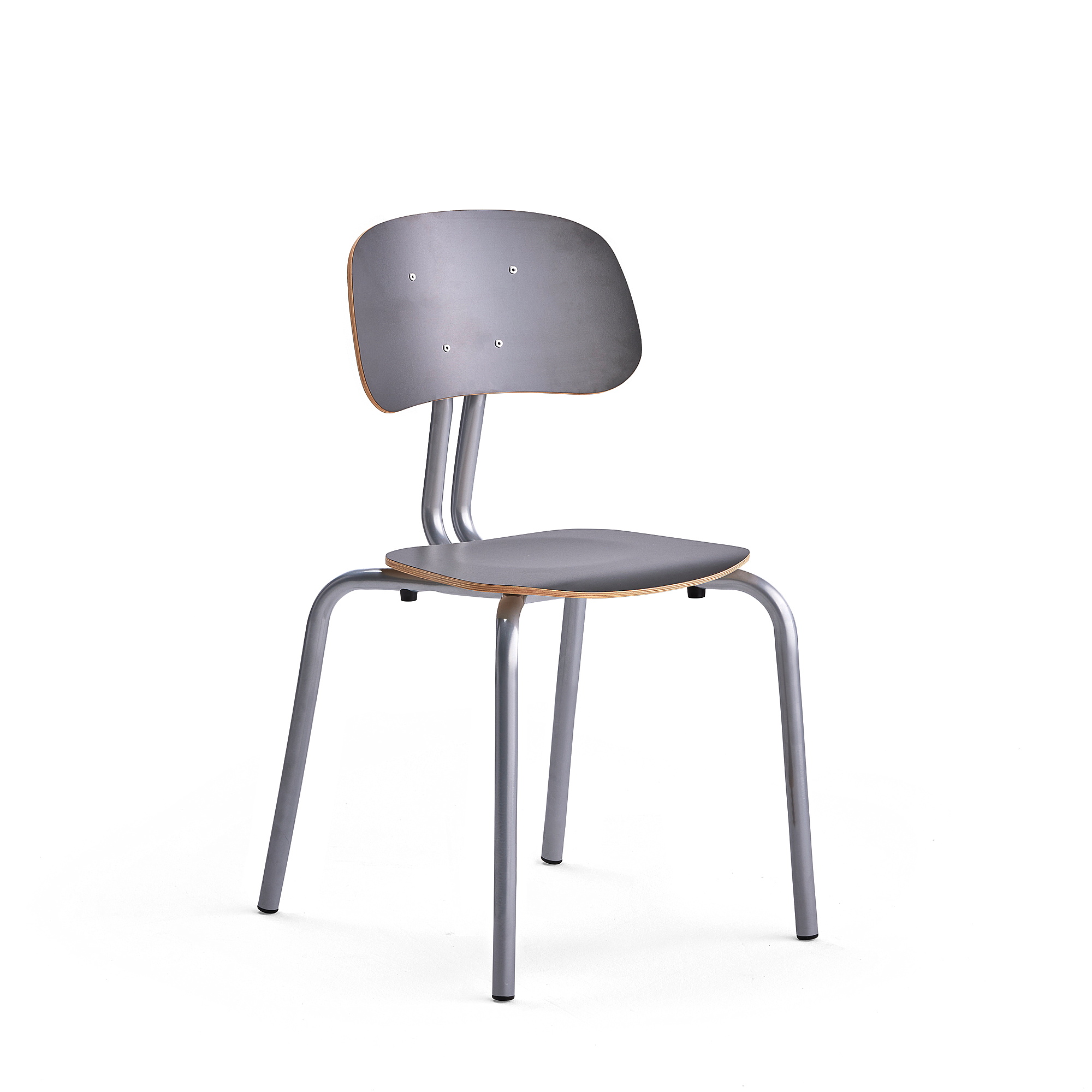 Školní židle YNGVE, 4 nohy, výška 460 mm, stříbrná/antracitově šedá