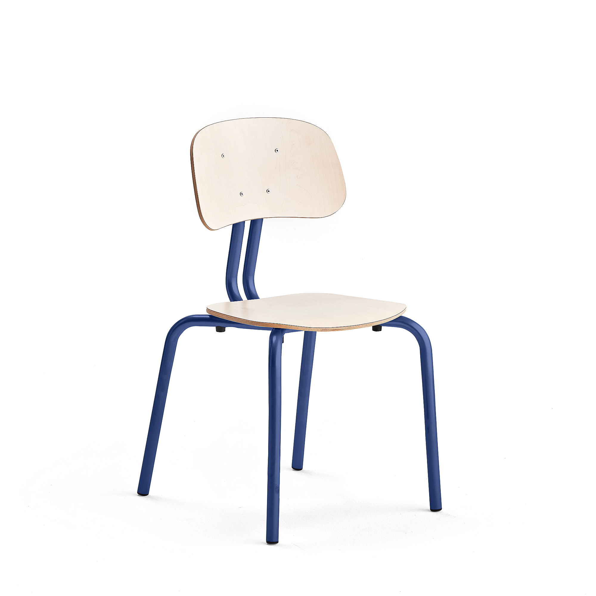 Levně Školní židle YNGVE, 4 nohy, výška 460 mm, tmavě modrá/bříza