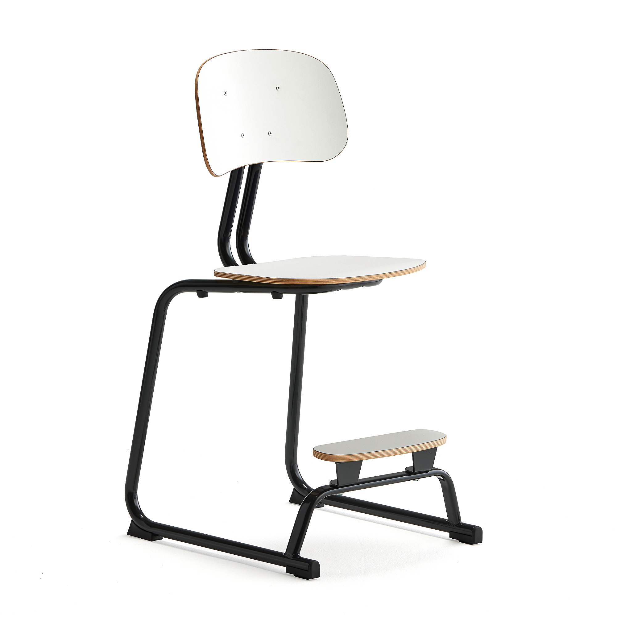 Školní židle YNGVE, ližinová podnož, výška 520 mm, antracitově šedá/bílá