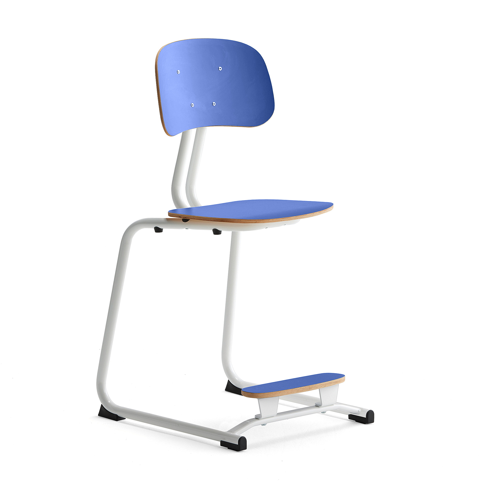 Školní židle YNGVE, ližinová podnož, výška 500 mm, bílá/modrá
