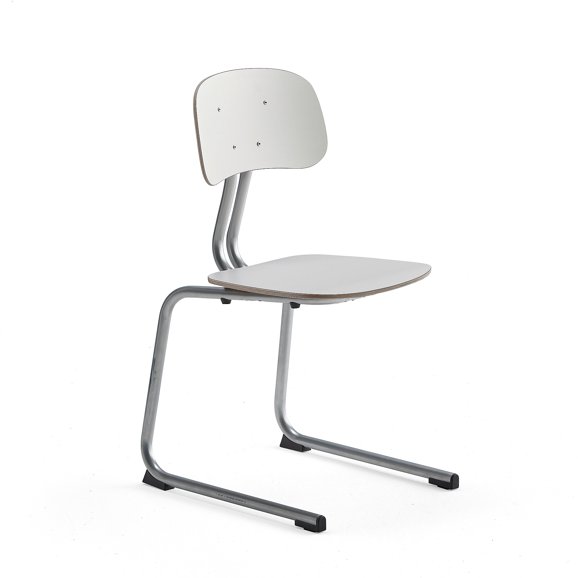 Levně Školní židle YNGVE, ližinová podnož, výška 460 mm, stříbrná/bílá