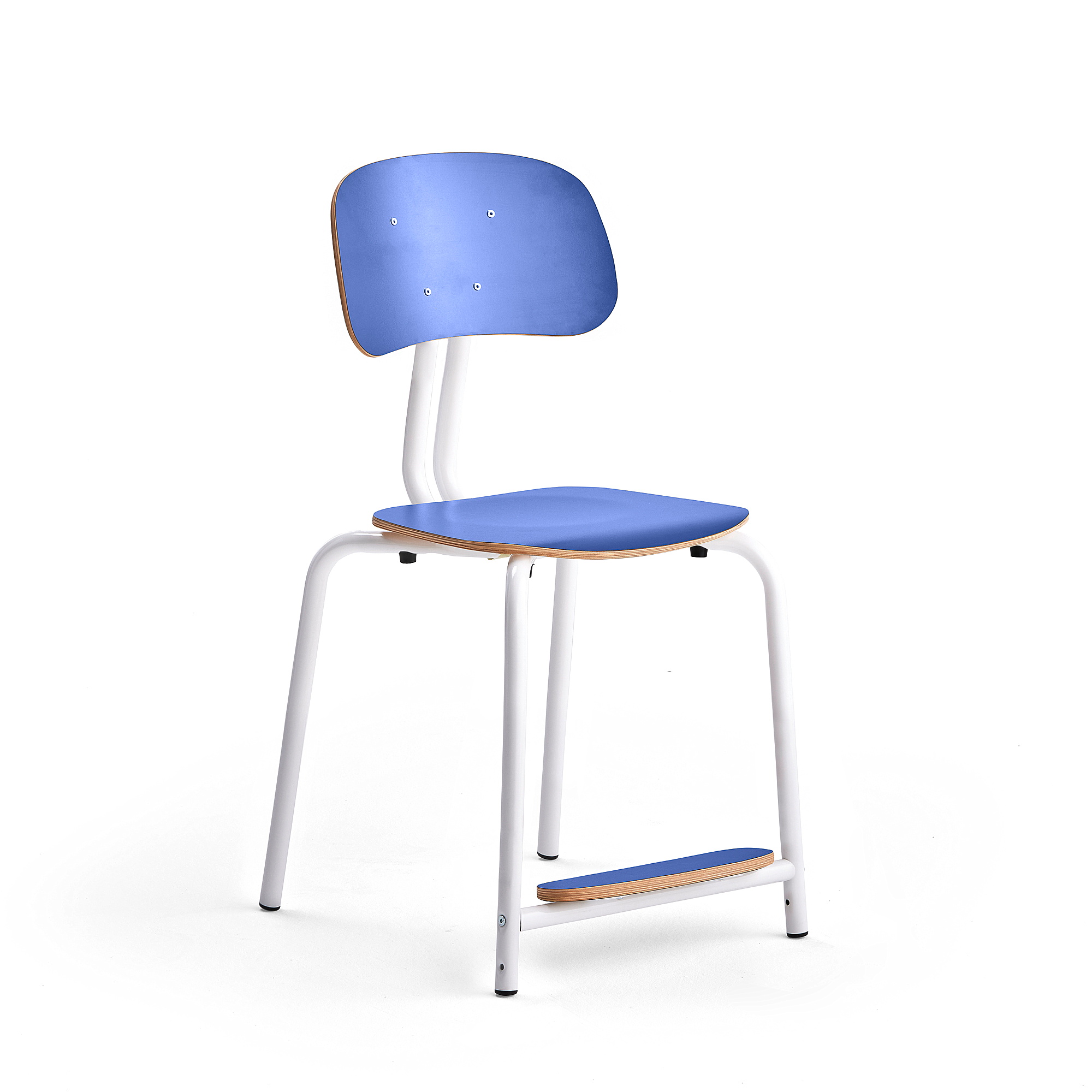 Školní židle YNGVE, 4 nohy, výška 500 mm, bílá/modrá