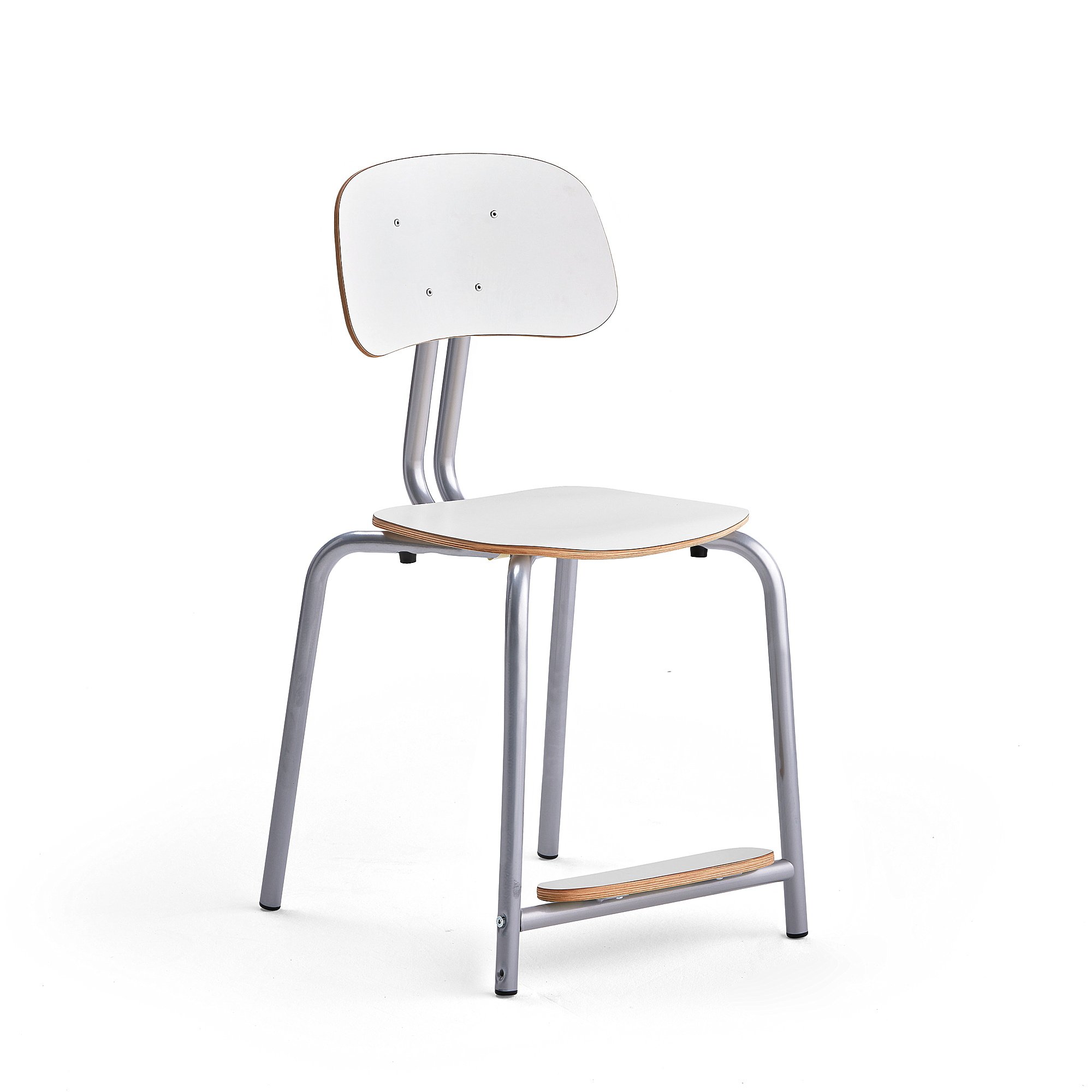 Školní židle YNGVE, 4 nohy, výška 500 mm, stříbrná/bílá