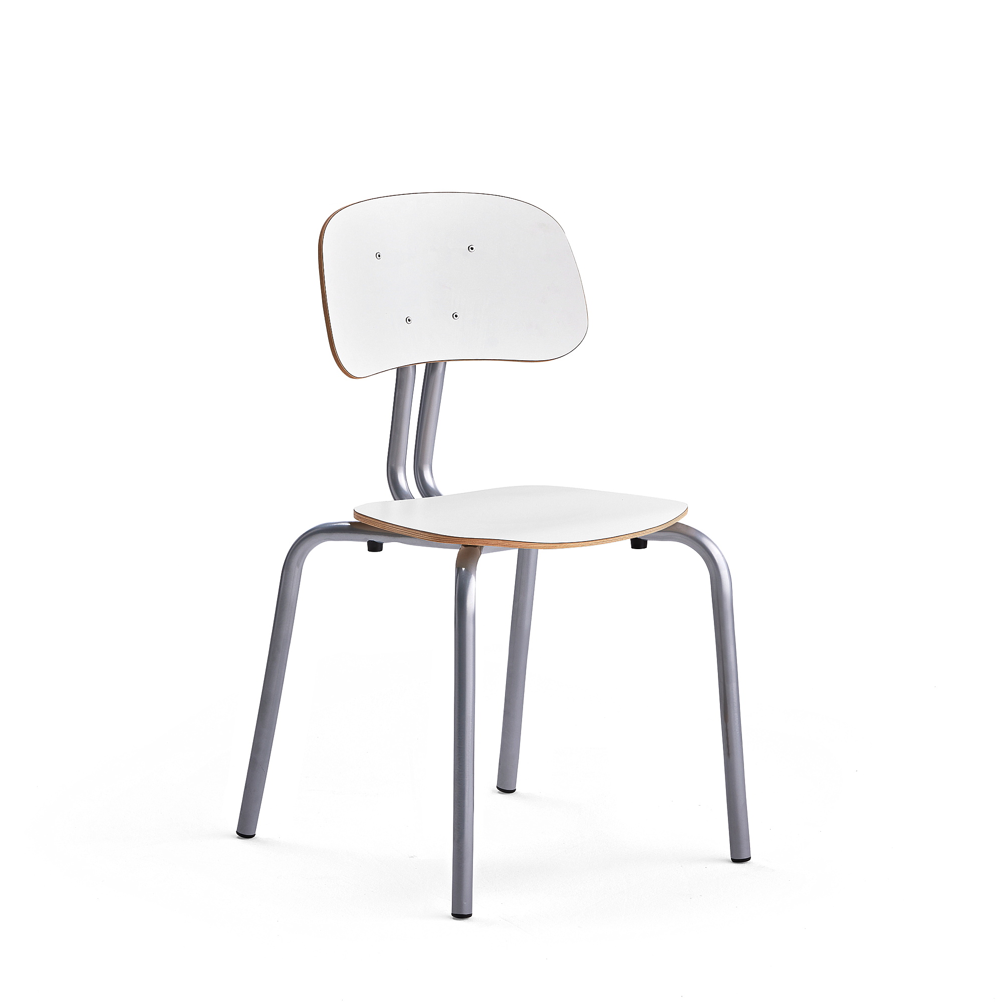 Školní židle YNGVE, 4 nohy, výška 460 mm, stříbrná/bílá