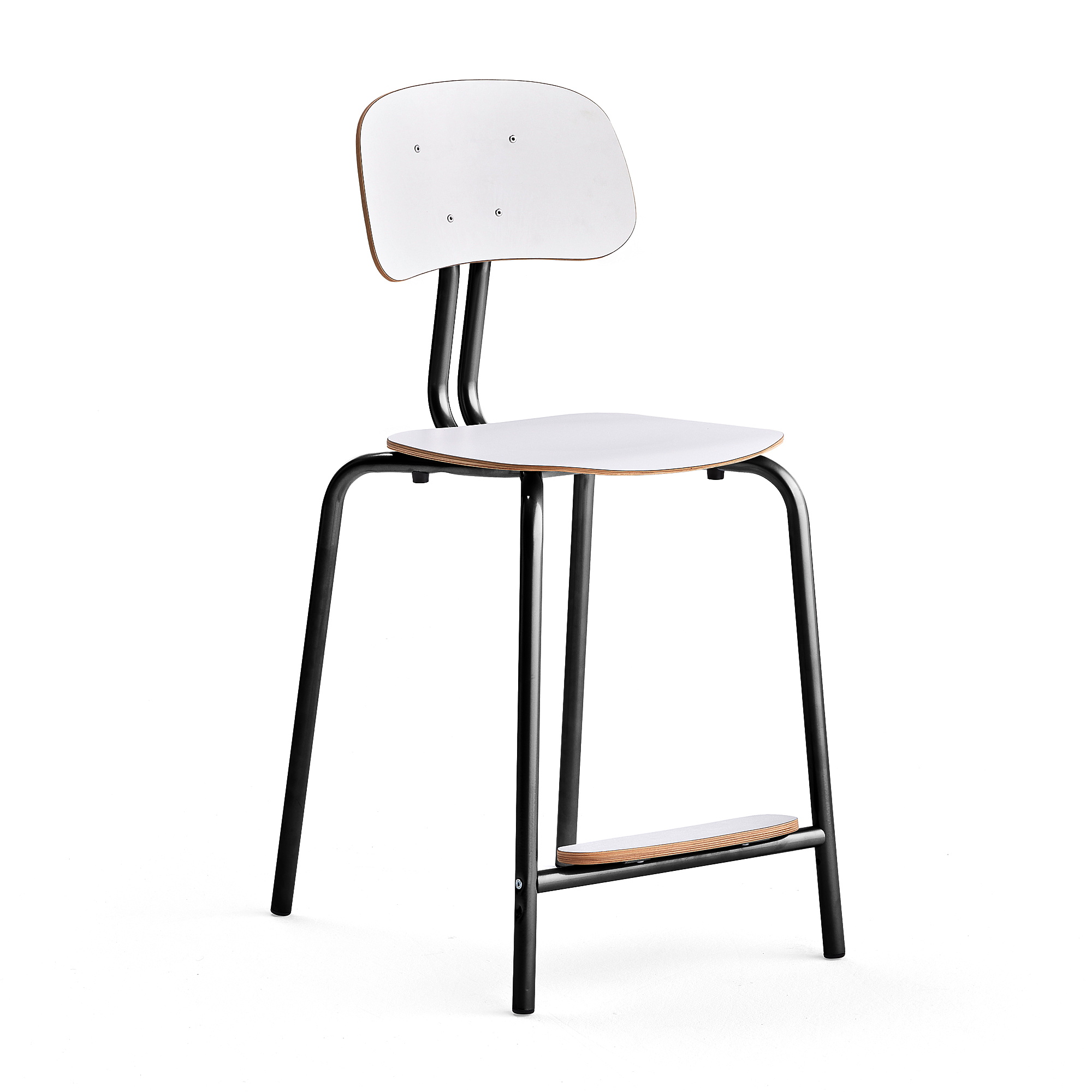 Levně Školní židle YNGVE, 4 nohy, výška 610 mm, antracitově šedá/bílá