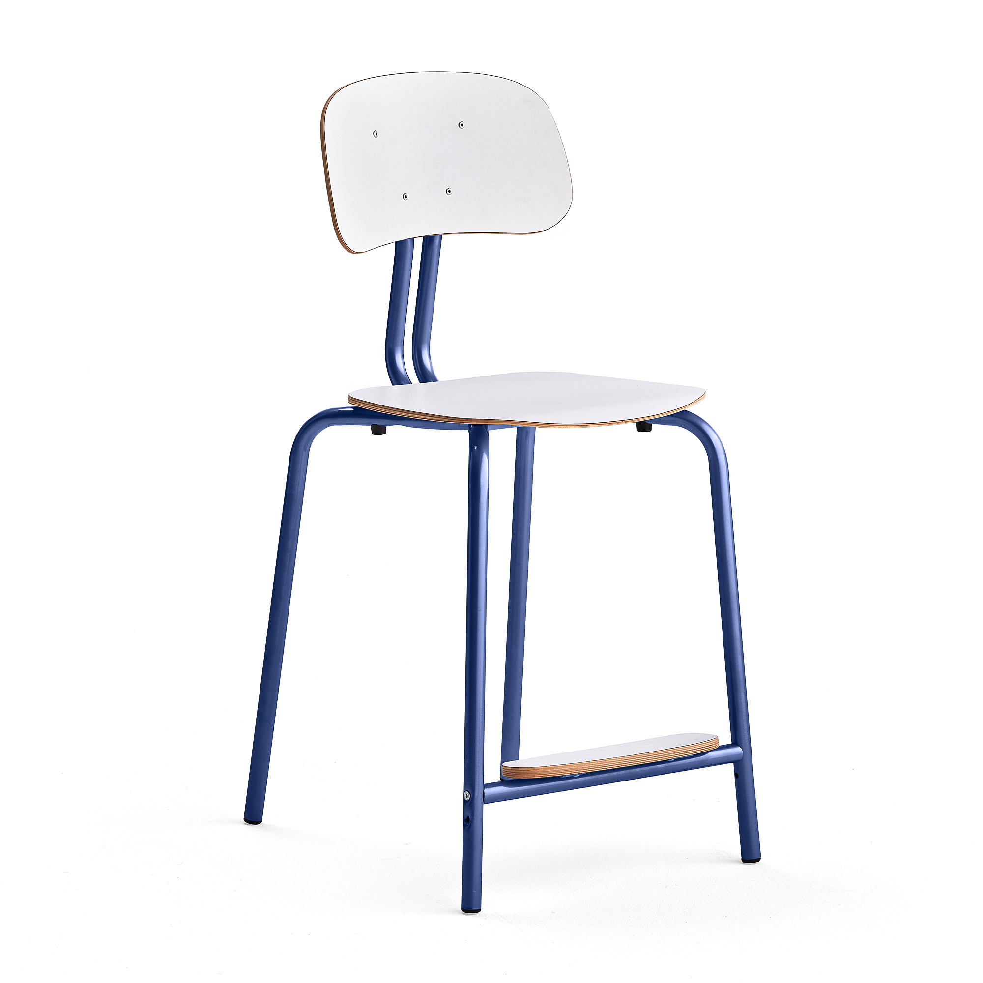Školní židle YNGVE, 4 nohy, výška 610 mm, tmavě modrá/bílá