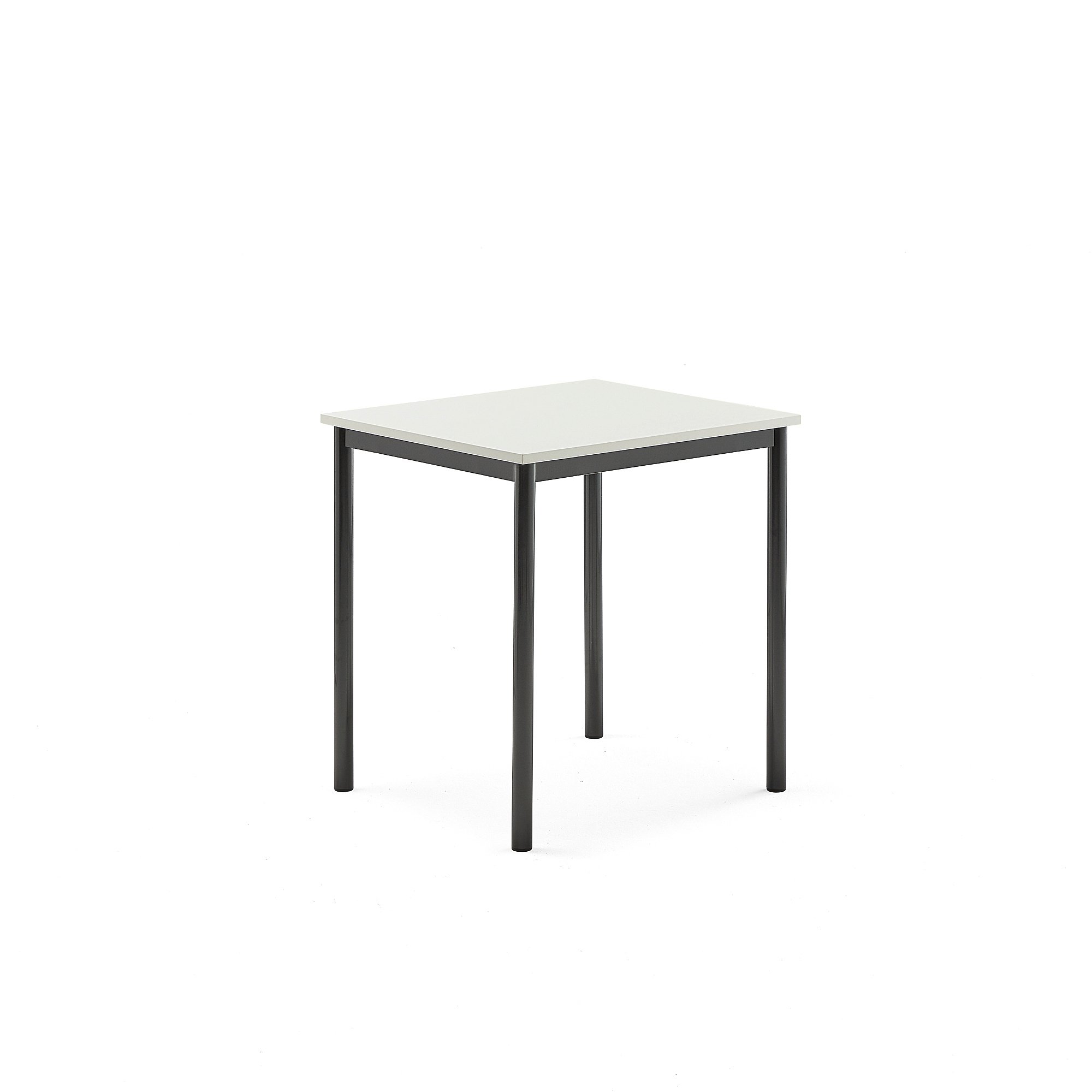 Stůl BORÅS, 700x600x720 mm, antracitově šedé nohy, HPL deska, bílá