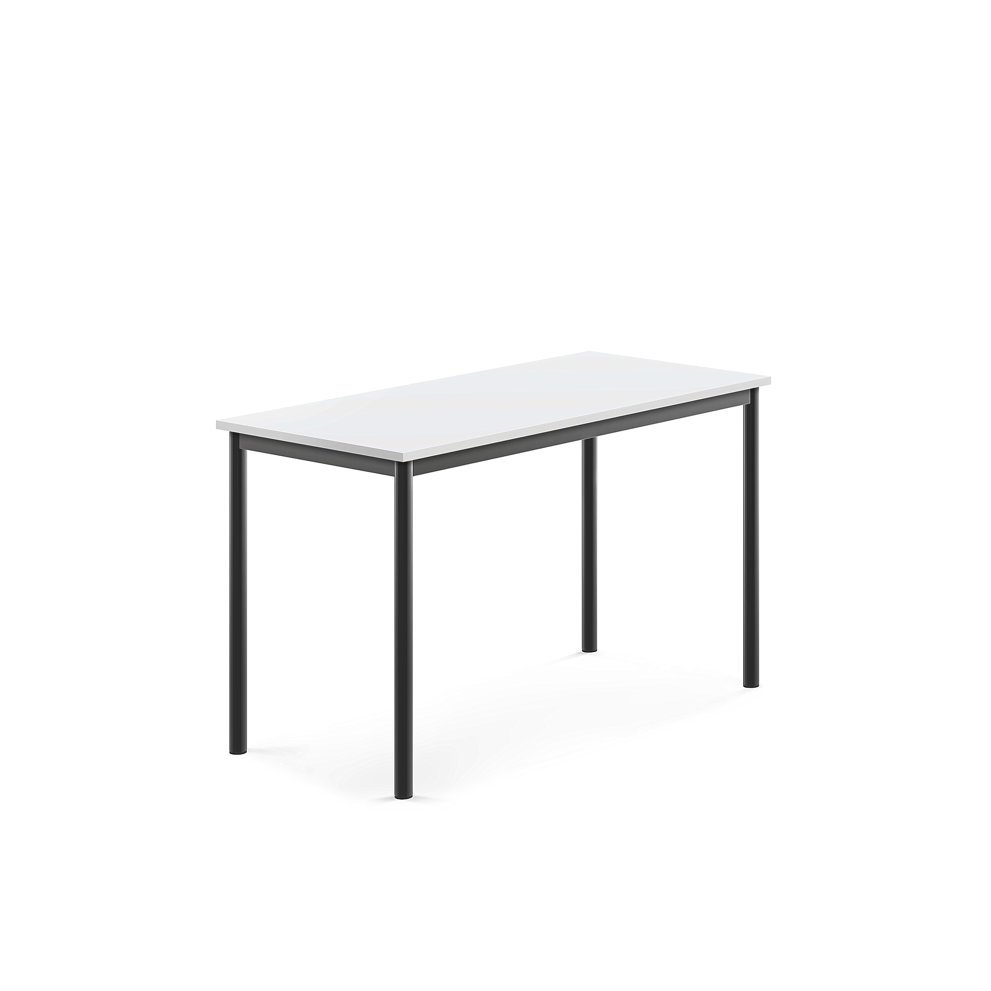 Stůl BORÅS, 1200x600x720 mm, antracitově šedé nohy, HPL deska, bílá