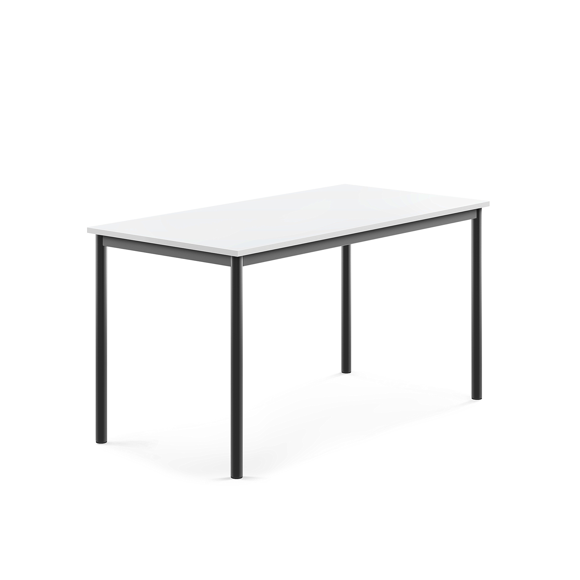 Stůl BORÅS, 1400x700x720 mm, antracitově šedé nohy, HPL deska, bílá