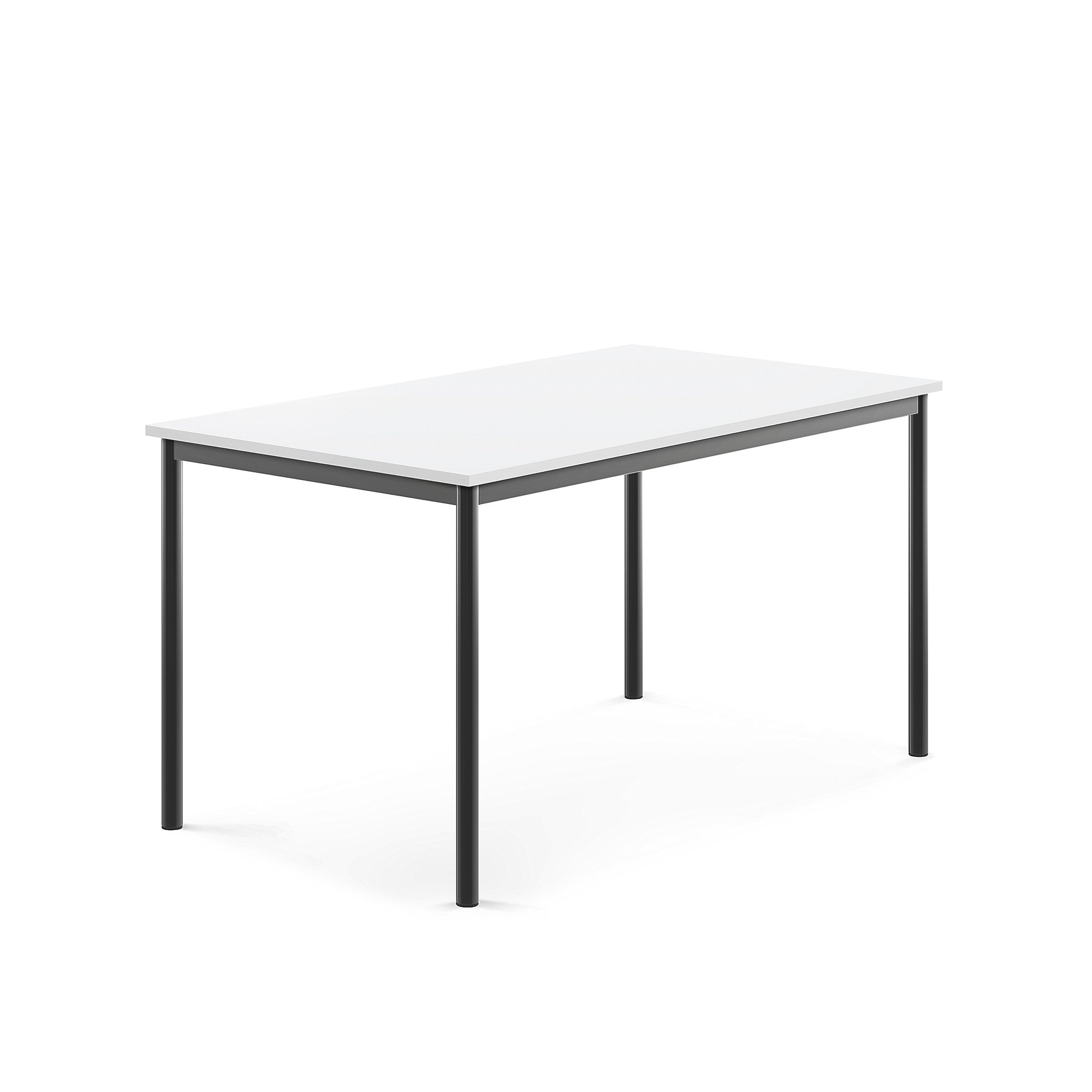 Stůl BORÅS, 1400x800x720 mm, antracitově šedé nohy, HPL deska, bílá