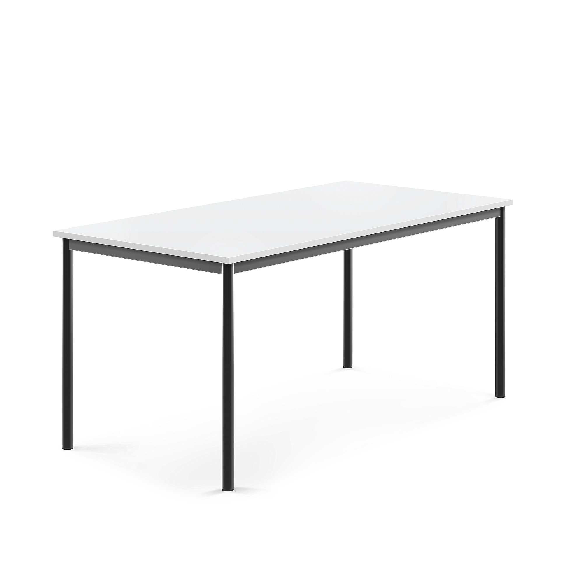 Stůl BORÅS, 1600x800x720 mm, antracitově šedé nohy, HPL deska, bílá