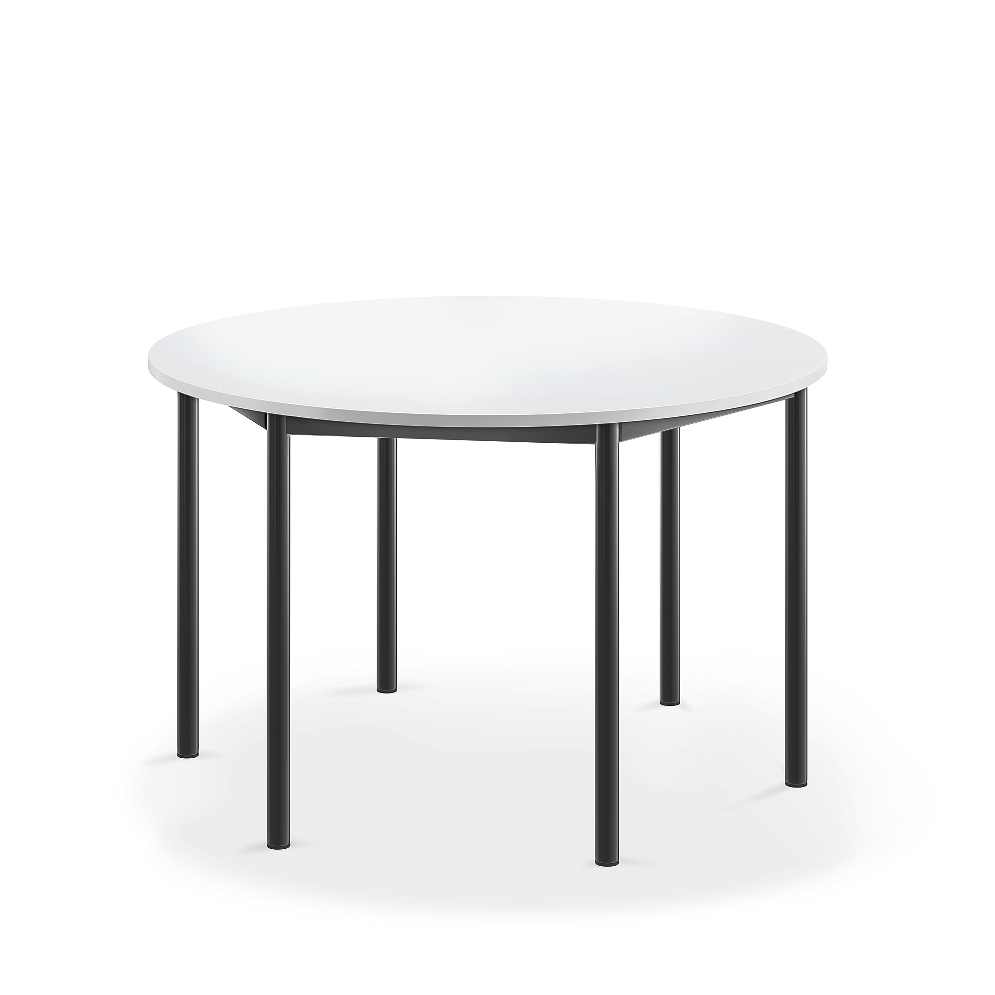 Stůl BORÅS, Ø1200x720 mm, antracitově šedé nohy, HPL deska, bílá