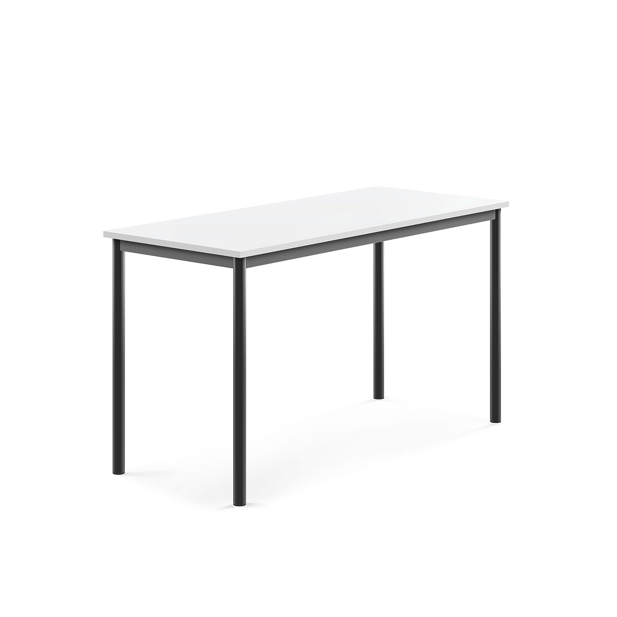 Stůl BORÅS, 1400x600x760 mm, antracitově šedé nohy, HPL deska, bílá