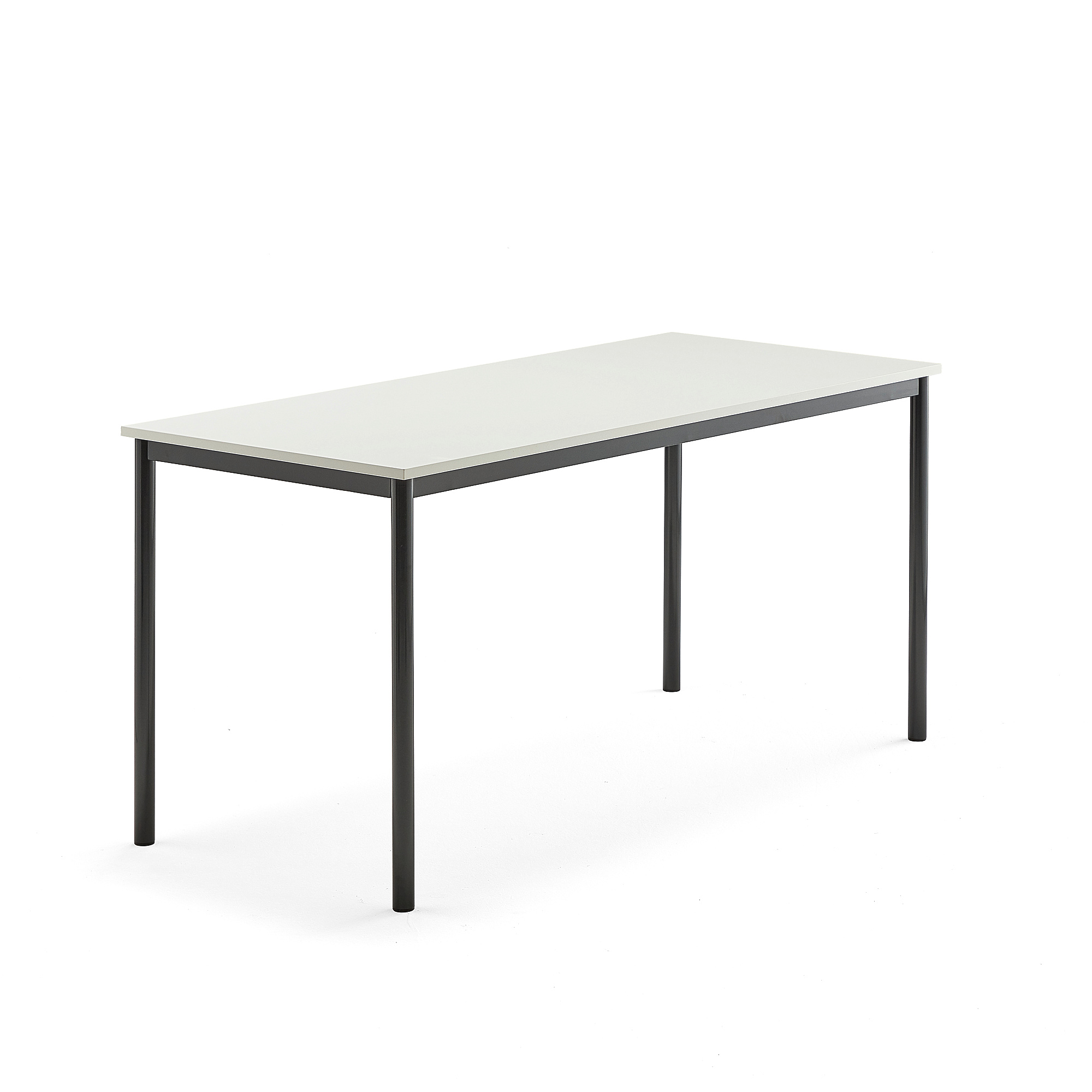 Stůl BORÅS, 1600x700x760 mm, antracitově šedé nohy, HPL deska, bílá
