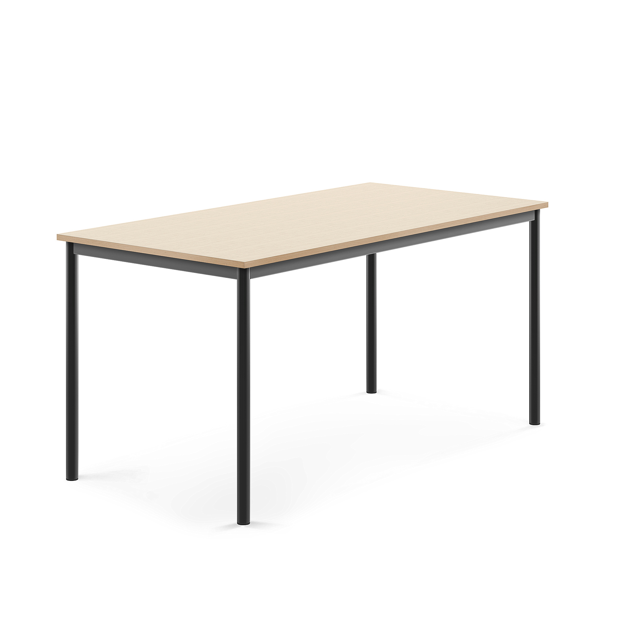 Stůl BORÅS, 1600x800x760 mm, antracitově šedé nohy, HPL deska, bříza