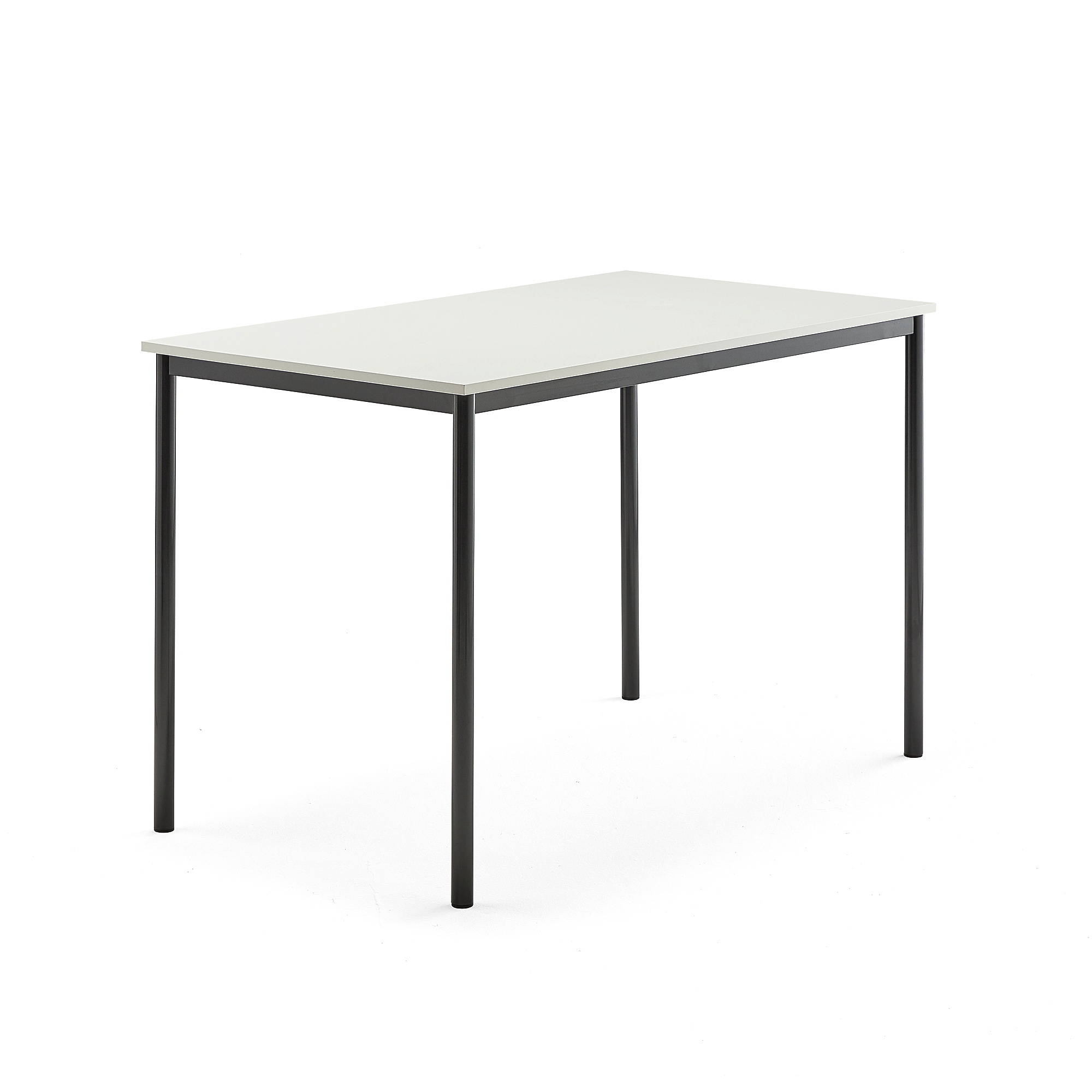 Stůl BORÅS, 1400x800x900 mm, antracitově šedé nohy, HPL deska, bílá