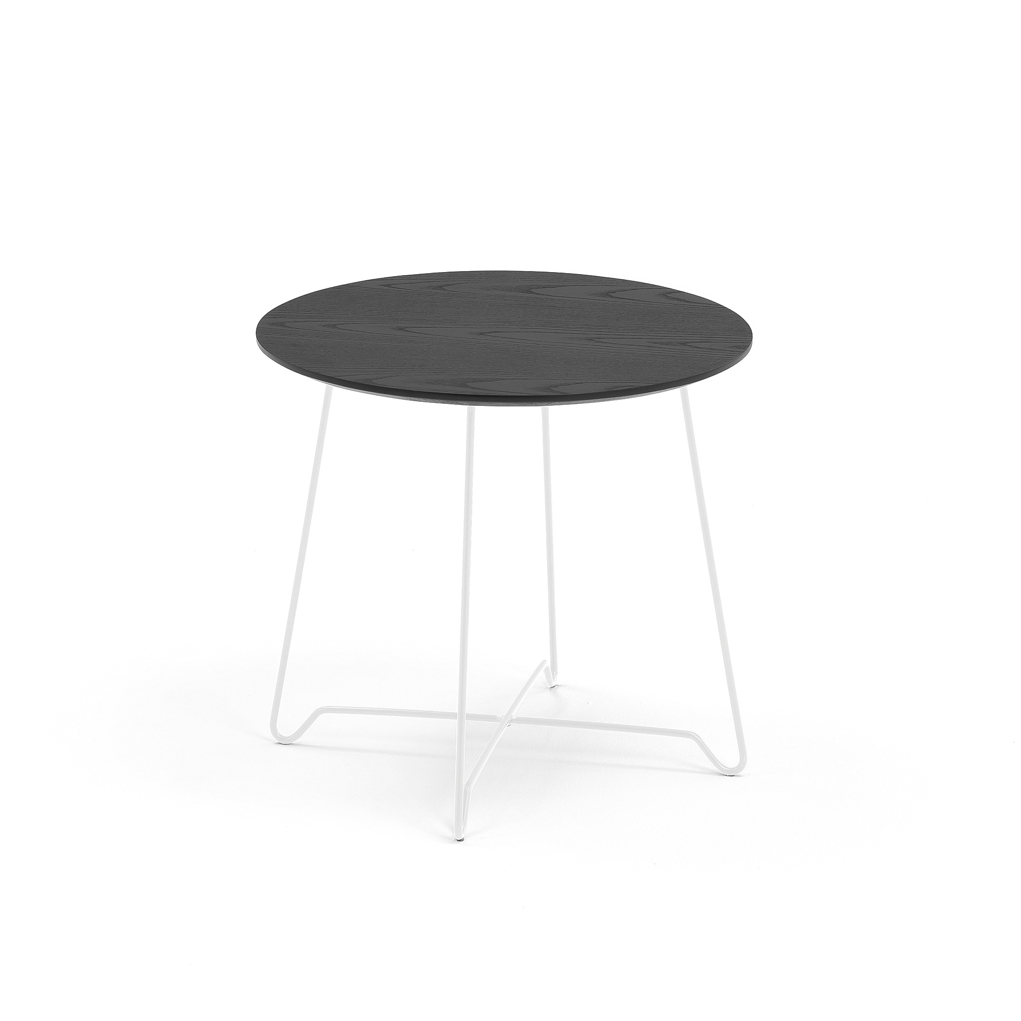 E-shop Konferenčný stolík IRIS, Ø 500 mm, biela, čierna