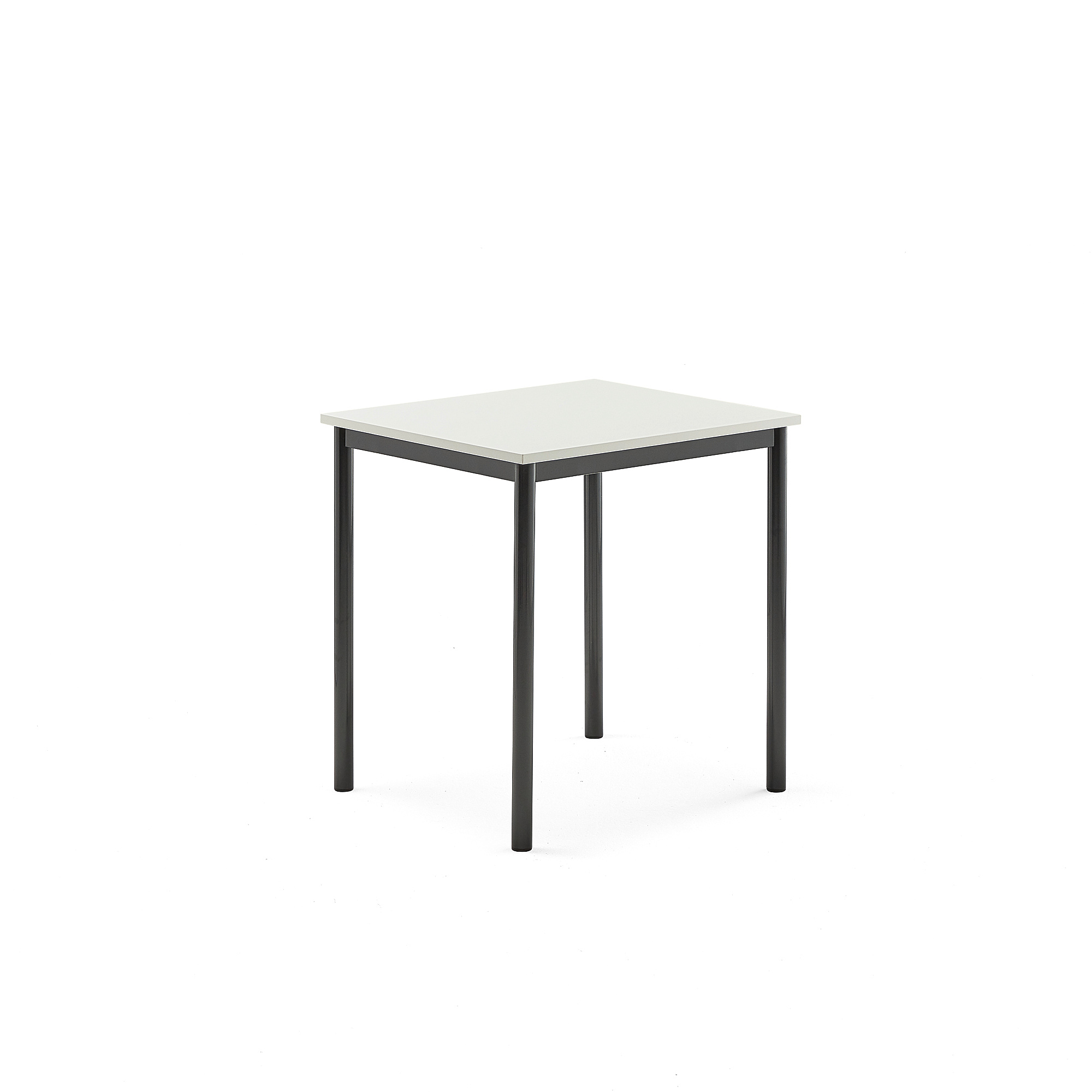 Stůl SONITUS, 700x600x720 mm, antracitově šedé nohy, HPL deska tlumící hluk, bílá