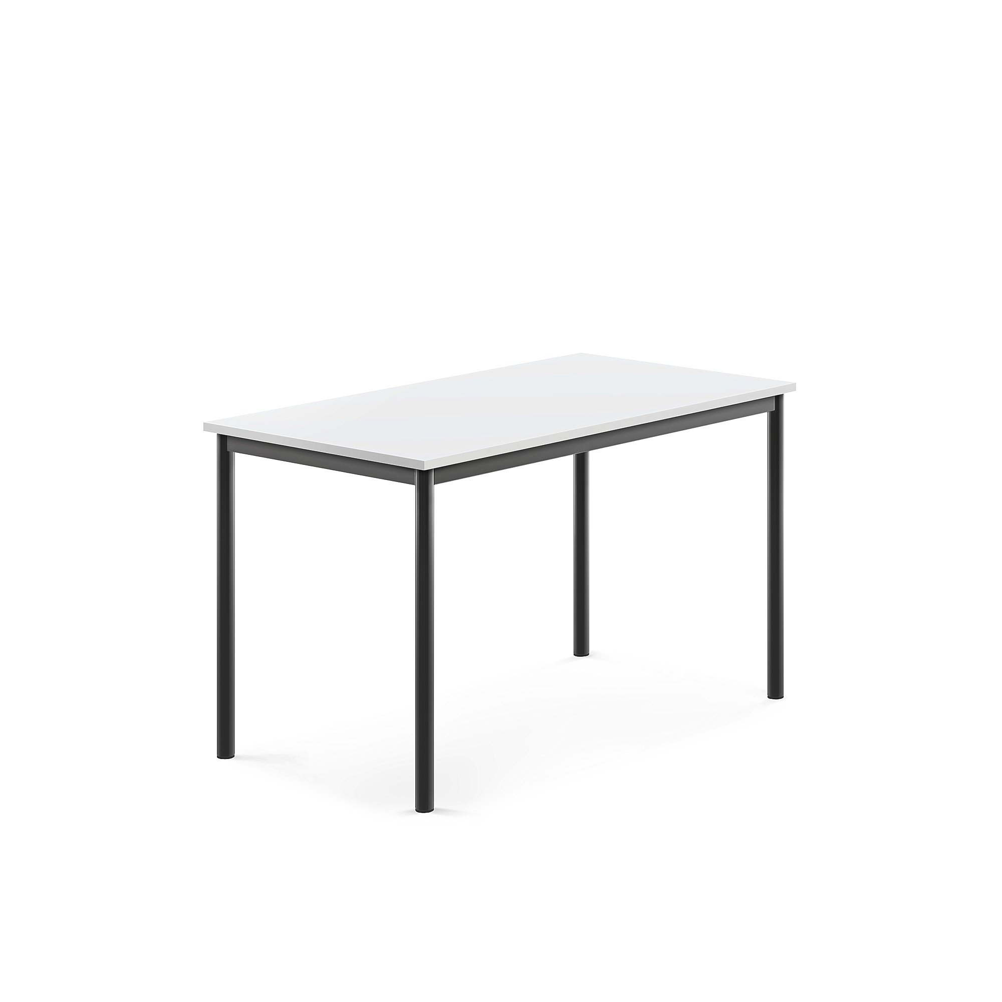 Stůl SONITUS, 1200x700x720 mm, antracitově šedé nohy, HPL deska tlumící hluk, bílá