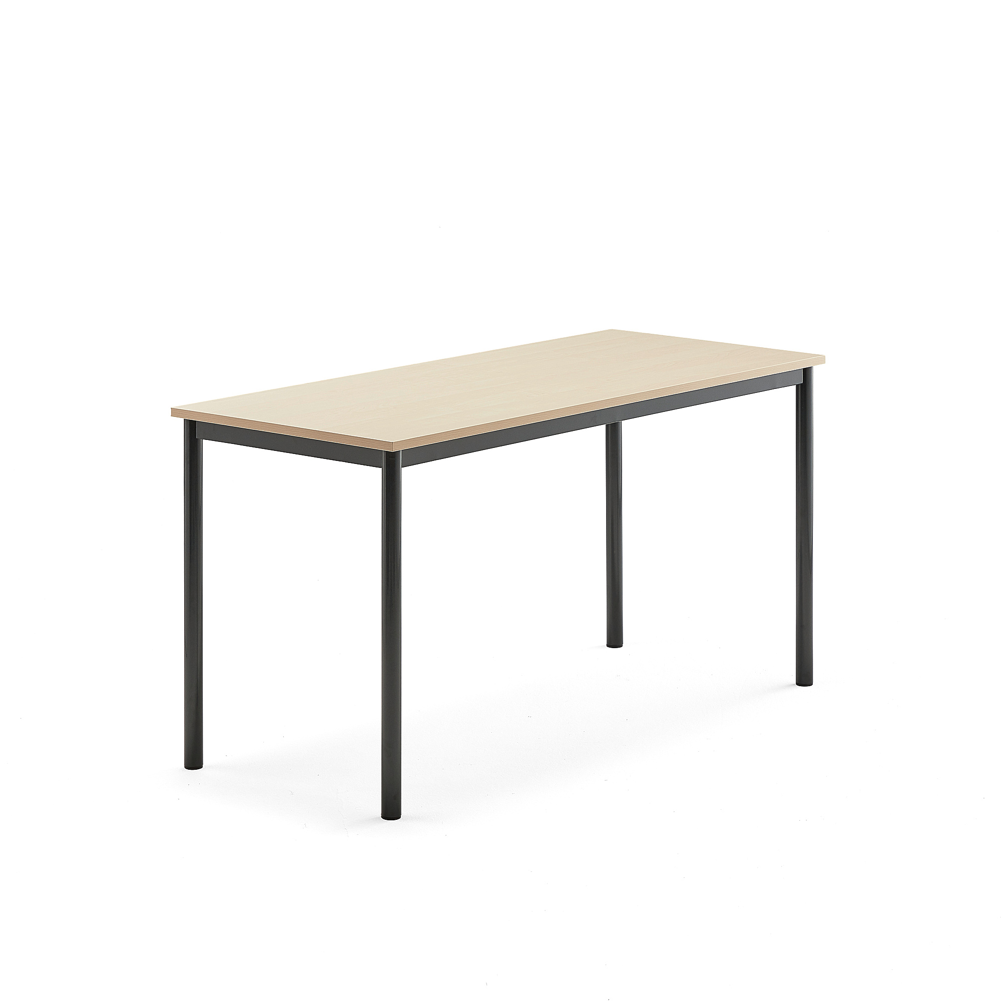 Stůl SONITUS, 1400x600x720 mm, antracitově šedé nohy, HPL deska tlumící hluk, bříza
