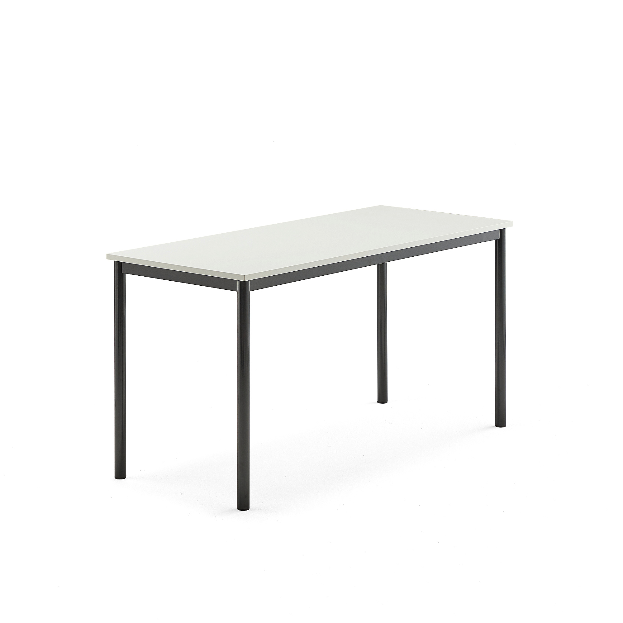 Stůl SONITUS, 1400x600x720 mm, antracitově šedé nohy, HPL deska tlumící hluk, bílá