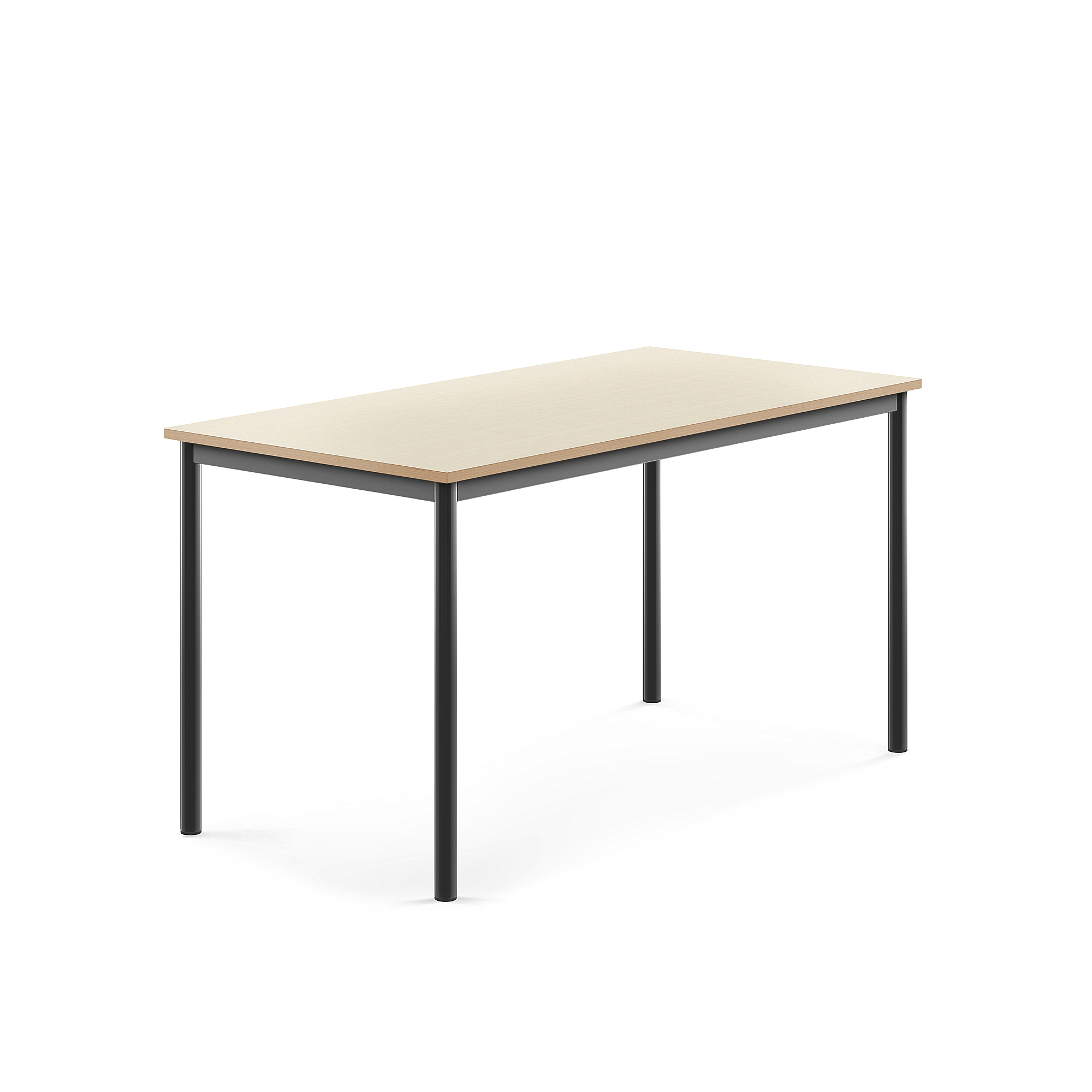 Stůl SONITUS, 1400x700x720 mm, antracitově šedé nohy, HPL deska tlumící hluk, bříza